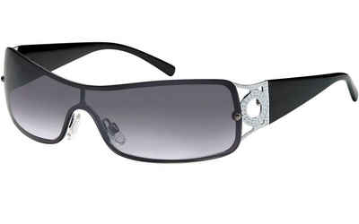 BEZLIT Eyewear Monoscheibensonnenbrille »Damen Sonnenbrille Monoscheiben Retro Pilot Design« (1-St) mit verziertem Bügel