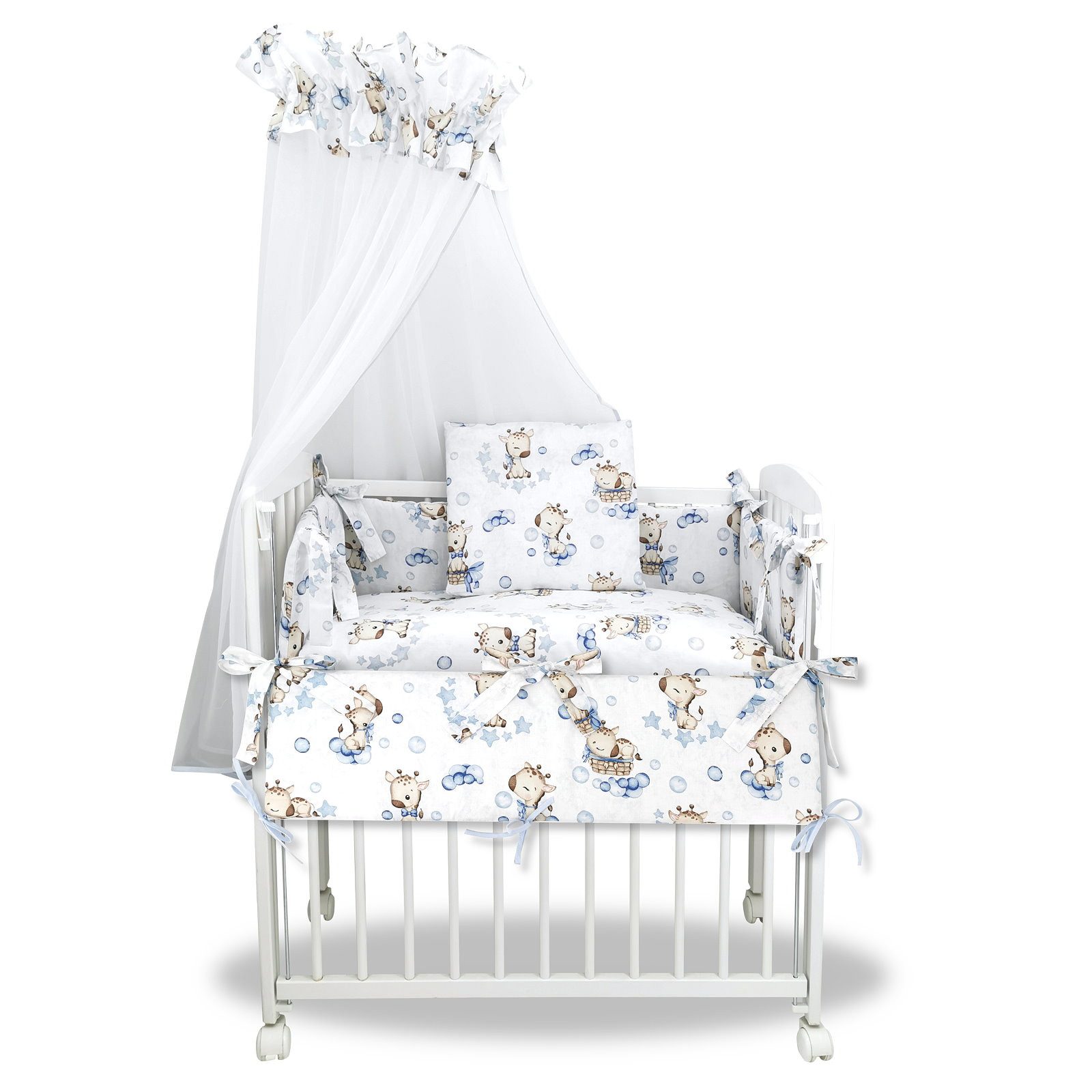 Baby-Delux Beistellbett Babybett Giraffe Blau, 10-tlg., günstig online kaufen