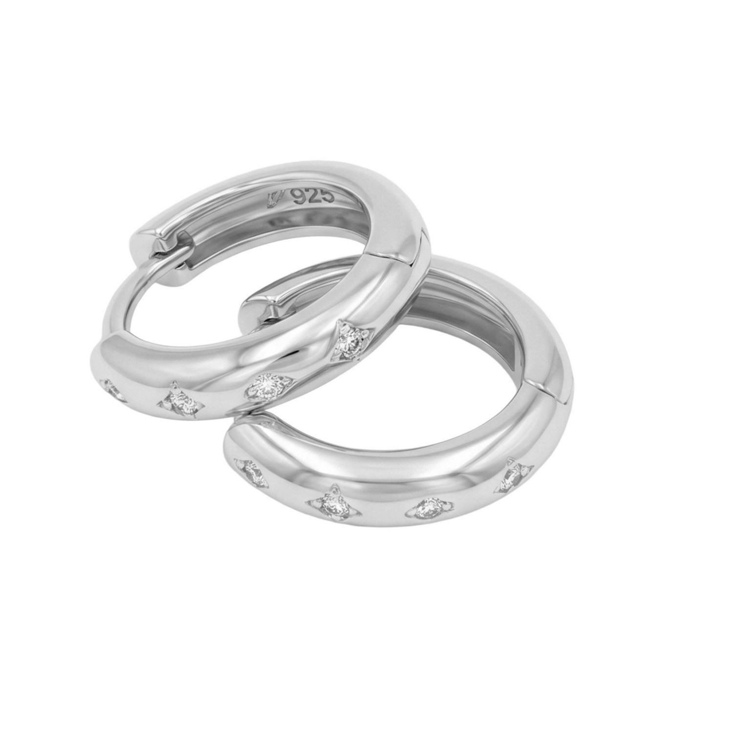 Noelani Paar Creolen Noelani Creolen für Damen, Silber 925, Zirkonia (Creole, 2-tlg)