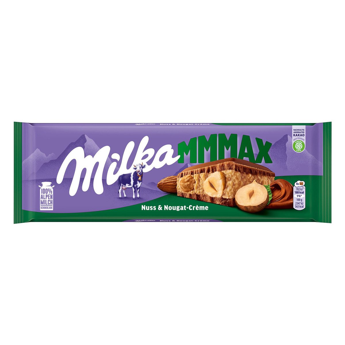 MILKA Schokolade, Milka Mmmax Nuss Nougat Creme gefüllte Alpenmilch Schokolade XXL 300g