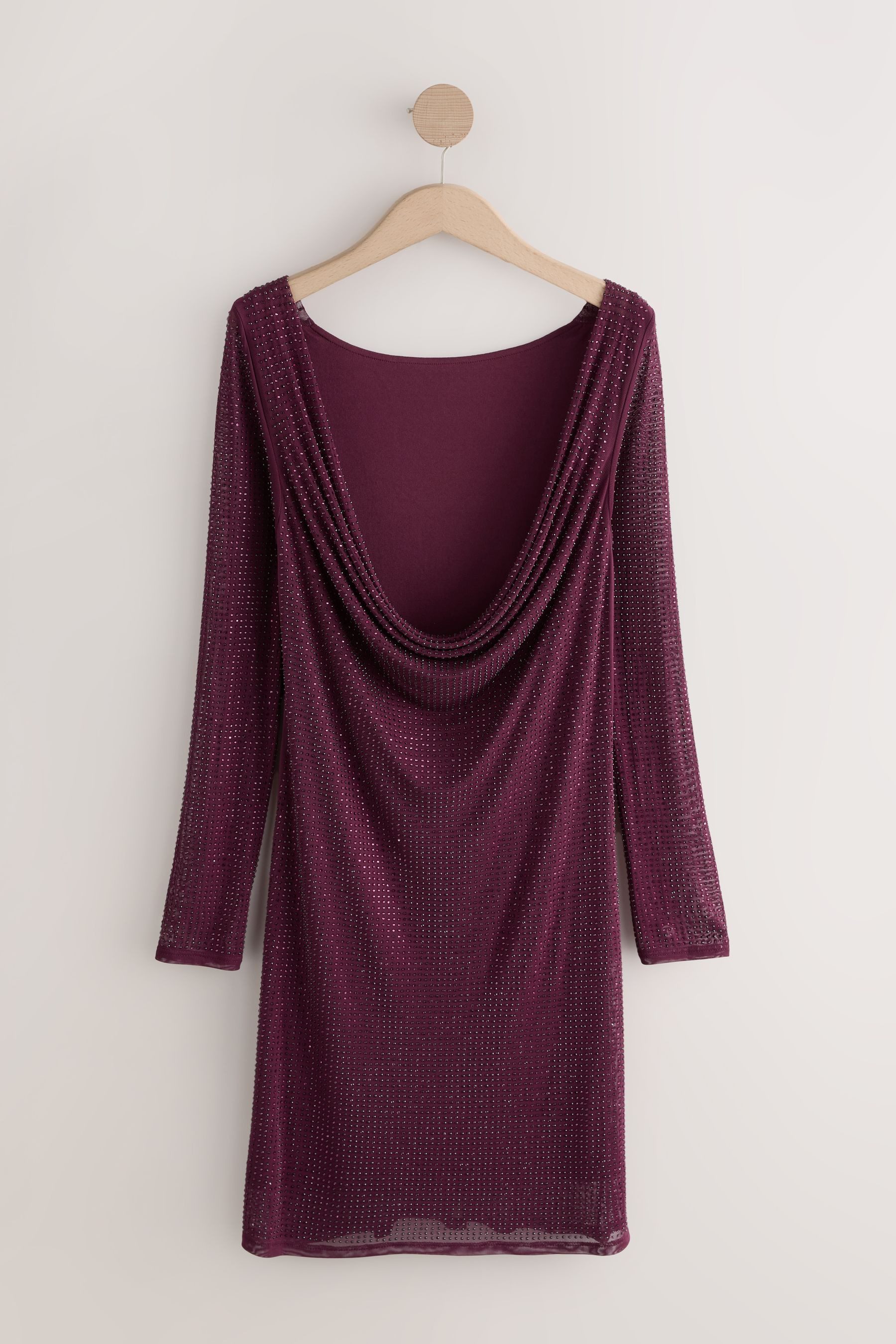 Next Jerseykleid Minikleid mit Wasserfallausschnitt, Kurzgröße (1-tlg)