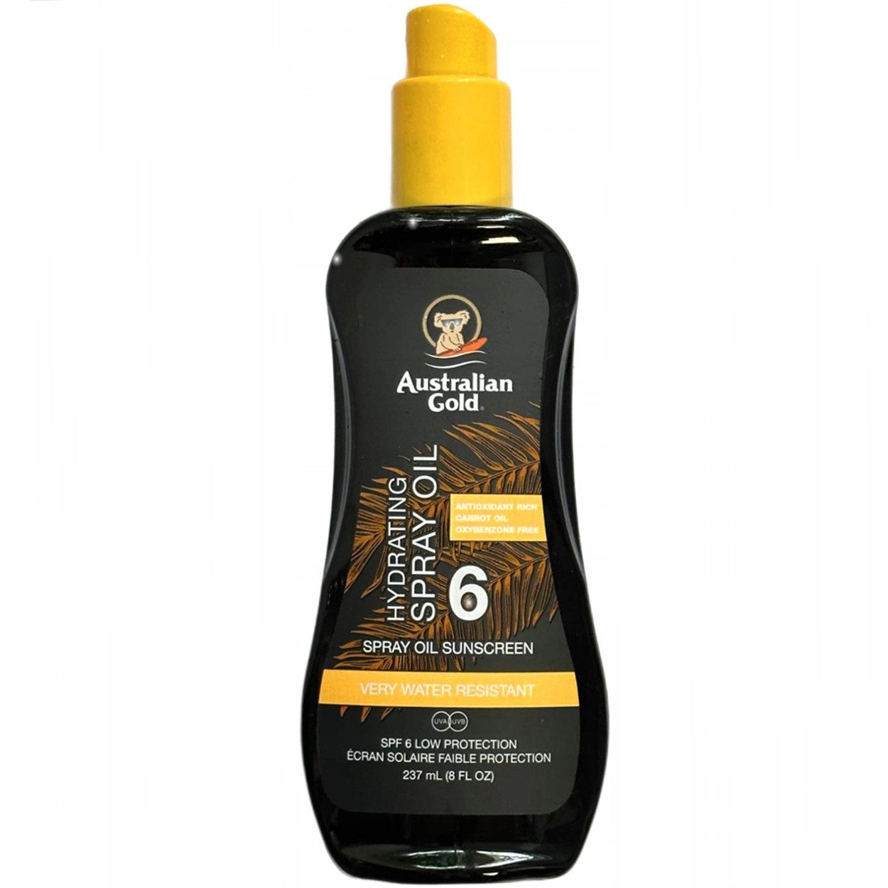 Australian Gold Sonnenschutzspray Australian Gold Sonnenöl-Spray SPF6 237 ml, 1-tlg., Mit Karottenöl und Aloe Vera zur Hautpflege