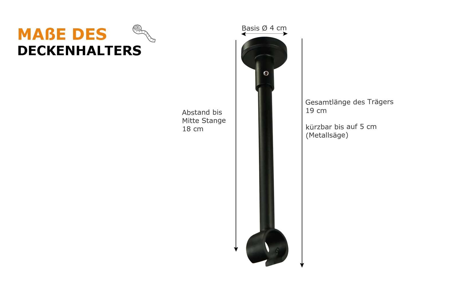 iso-design Gardinenstangenhalter Deckenträger für 20 mm günstig online kaufen