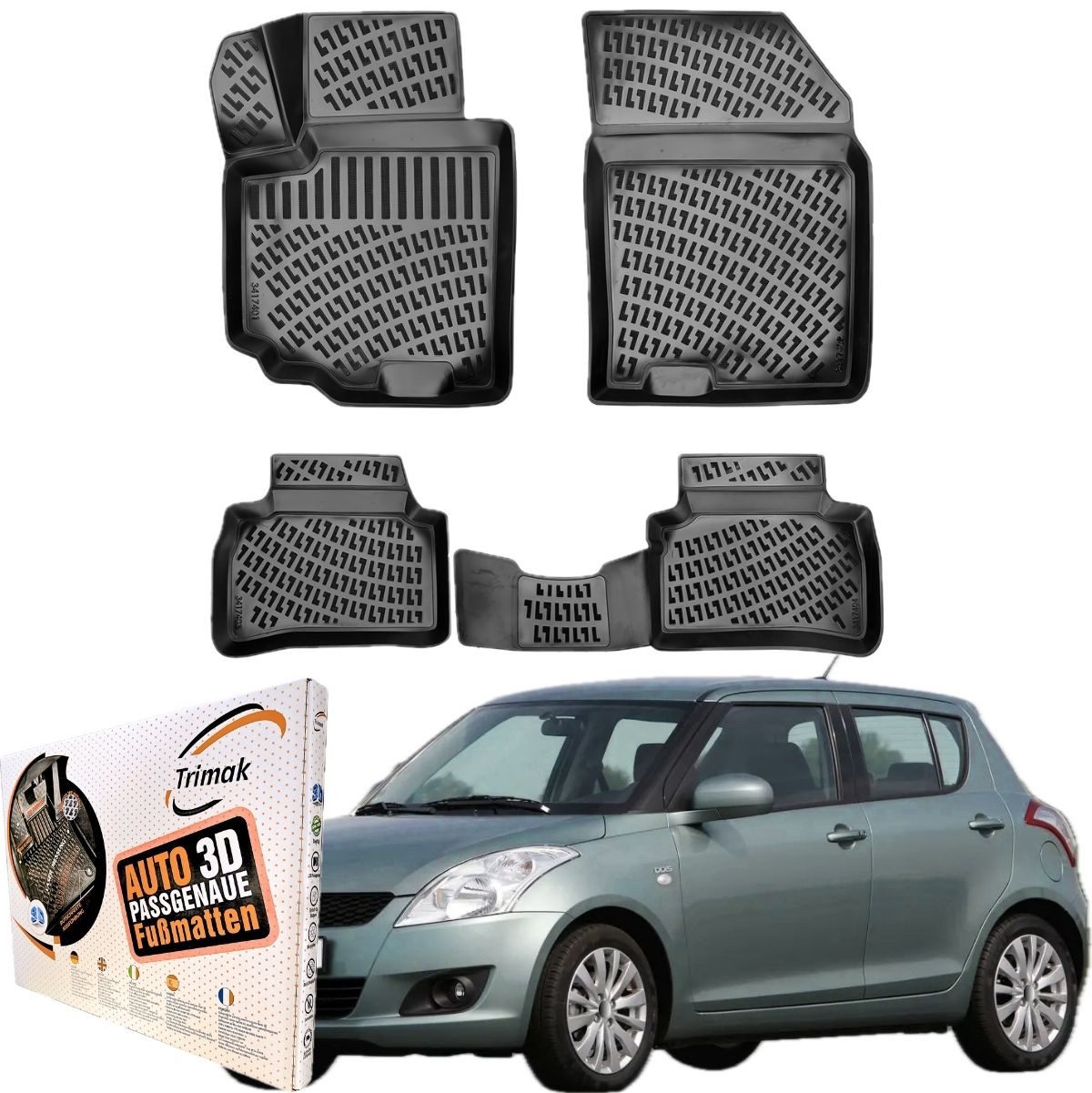 Passform-Fußmatten Oder Kofferraumwanne Oder Set für Suzuki Swift