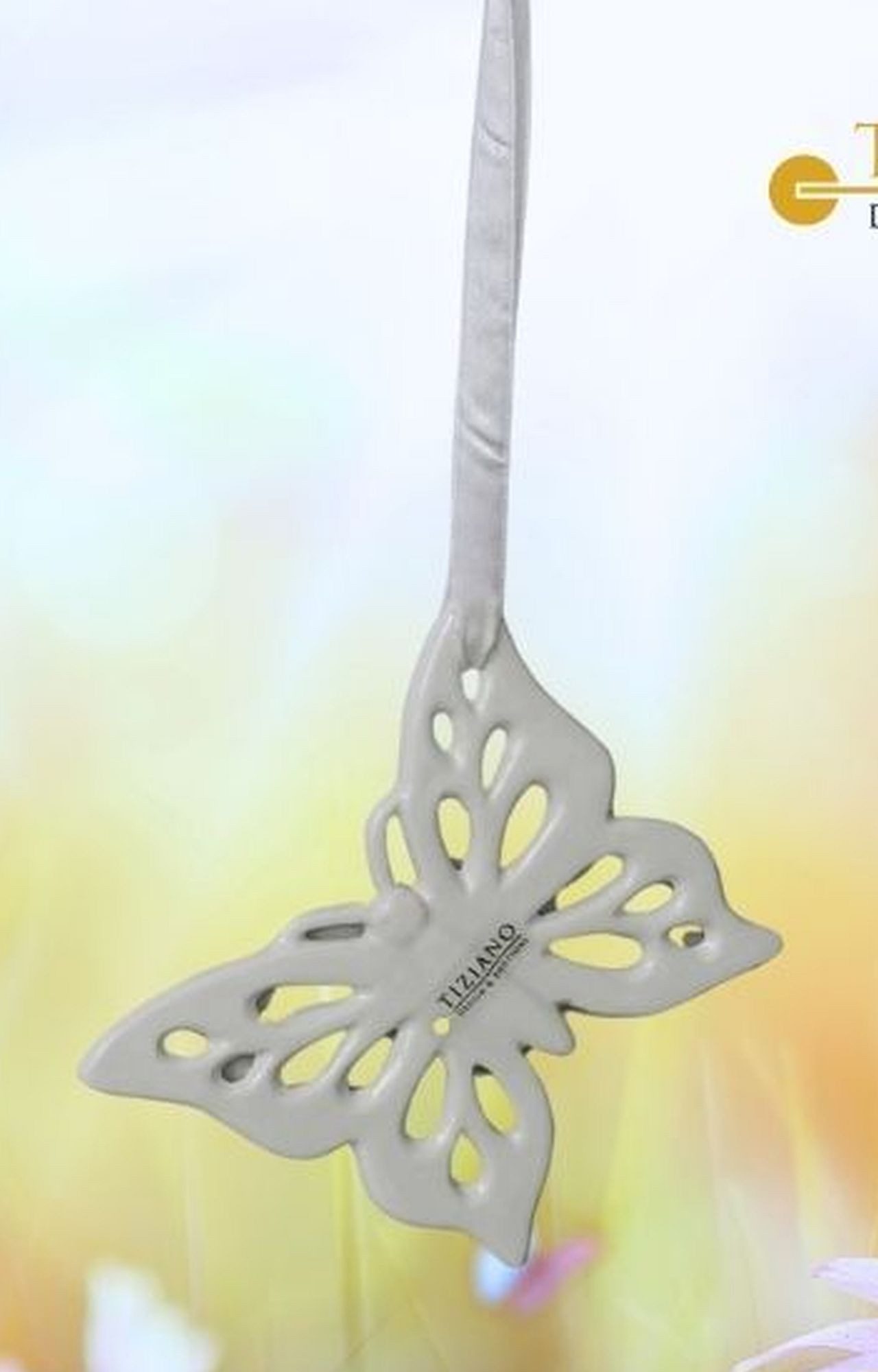 TIZIANO - DESIGN & EMOTIONS Dekohänger Schmetterling Marilin creme-weiß – Keramik Hängedeko