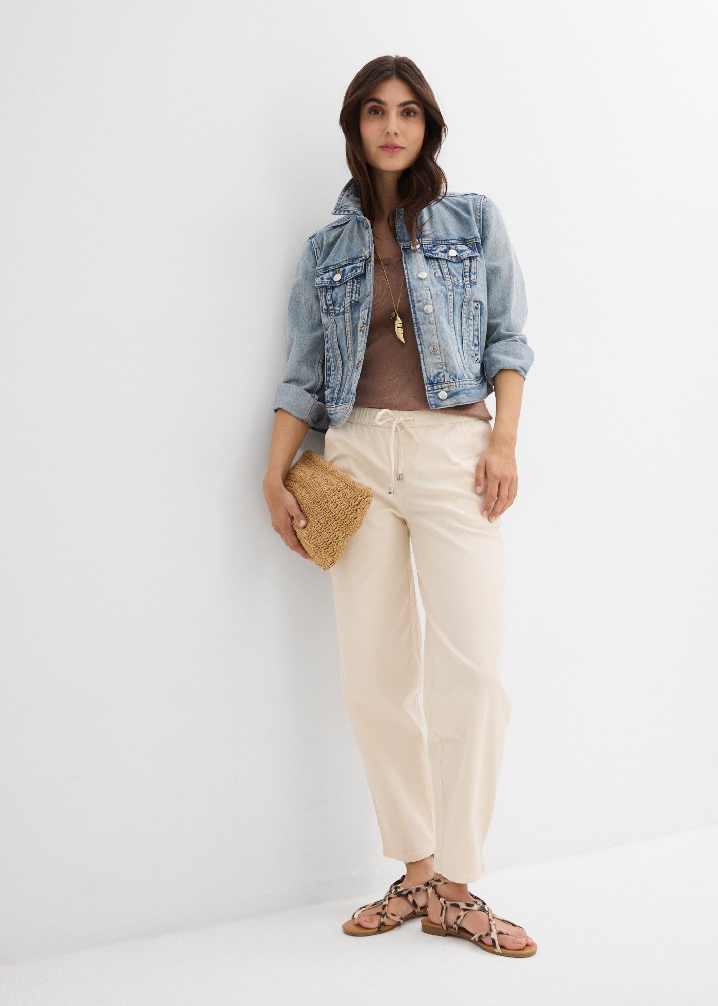 bonprix Loose-fit-Jeans (1-tlg) Barrel-Form, mit Gummibund, mit Elasthan-Anteil