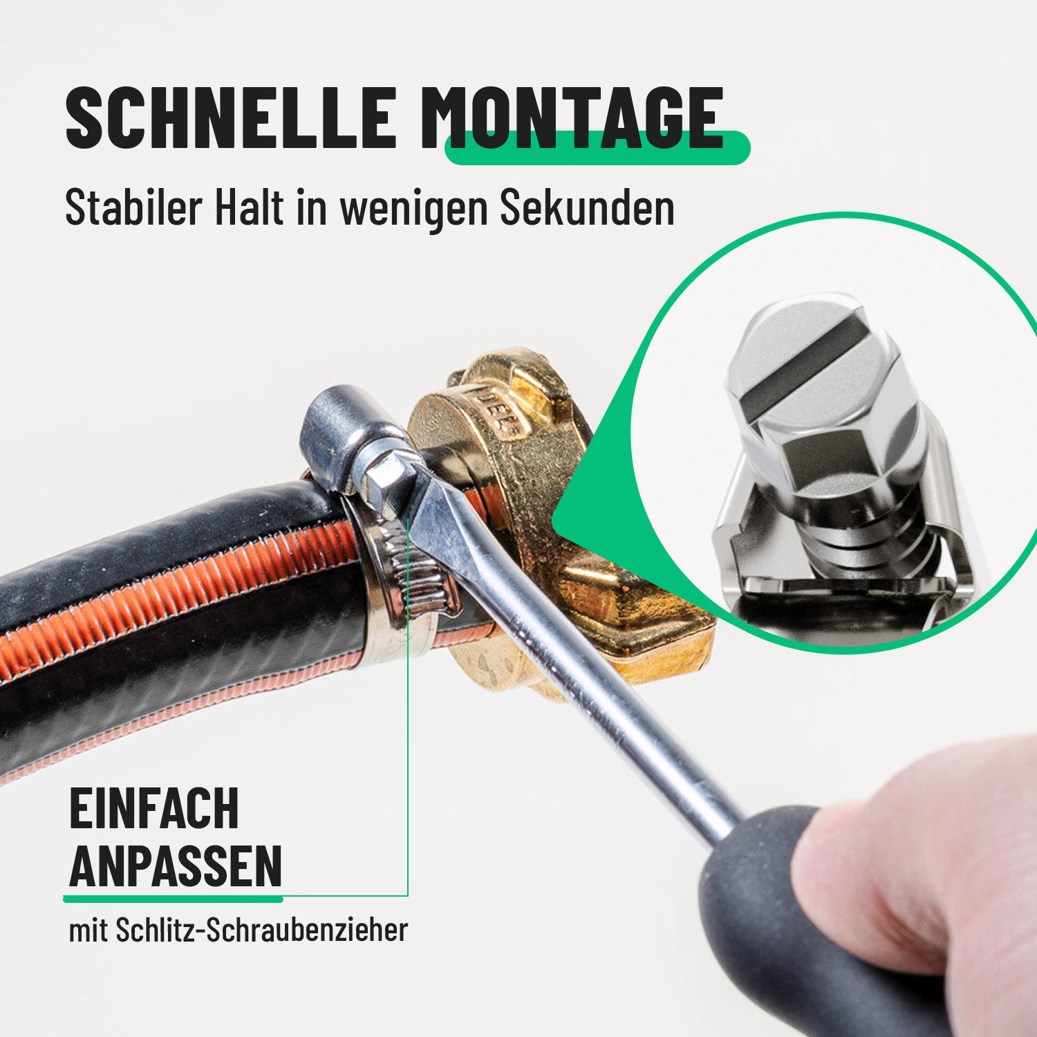 greate. Schlauchschelle 10x Schlauchschellen Edelstahl 32-50 mm - Einstellbare Schlauchschelle, (10-St) – Bild 4 von 5