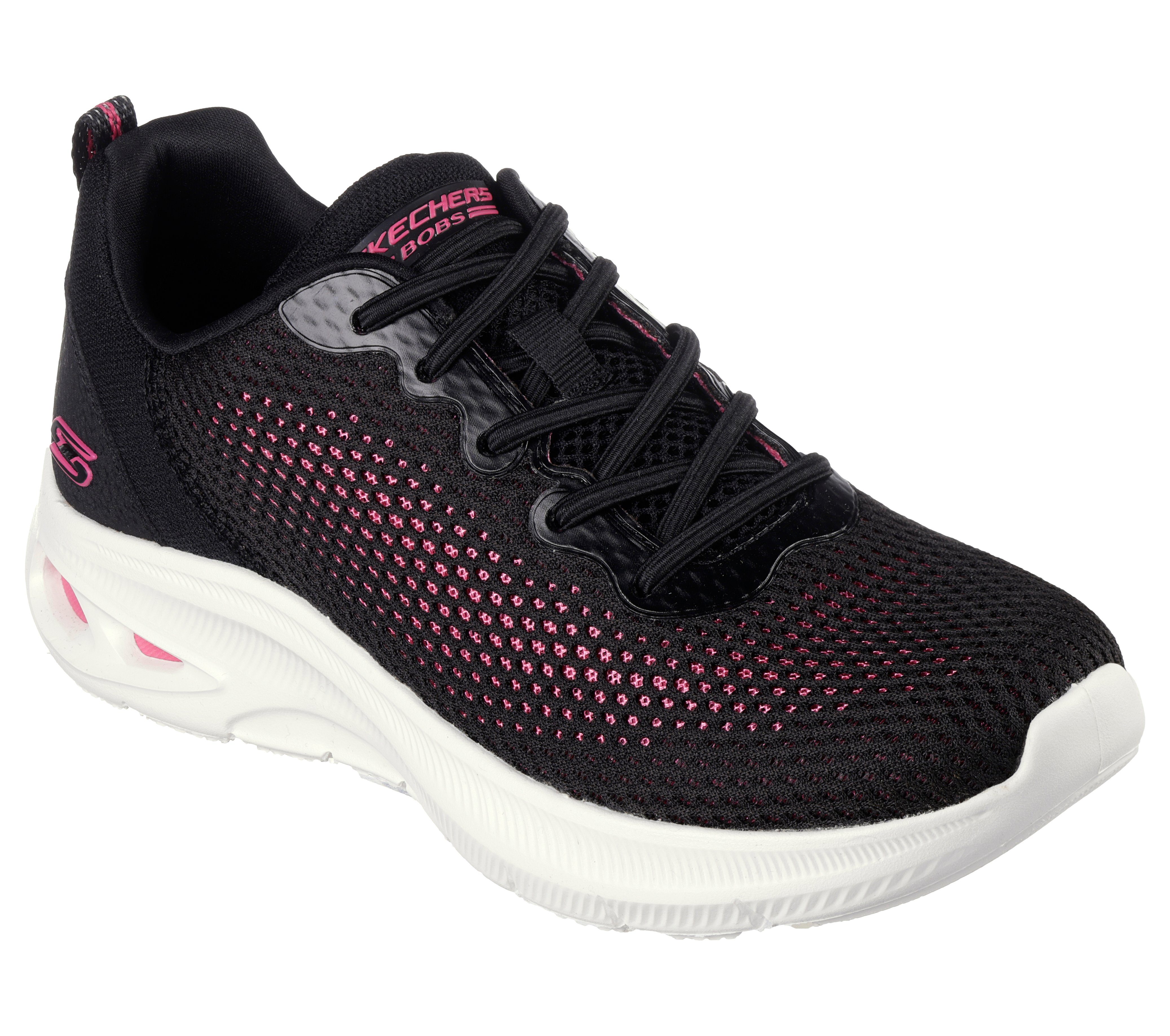 Memory Sneaker Schwarz Gepolsterte HINT Komfort-Innensohle Pink Skechers BOBS Foam UNITY OF / COLOR