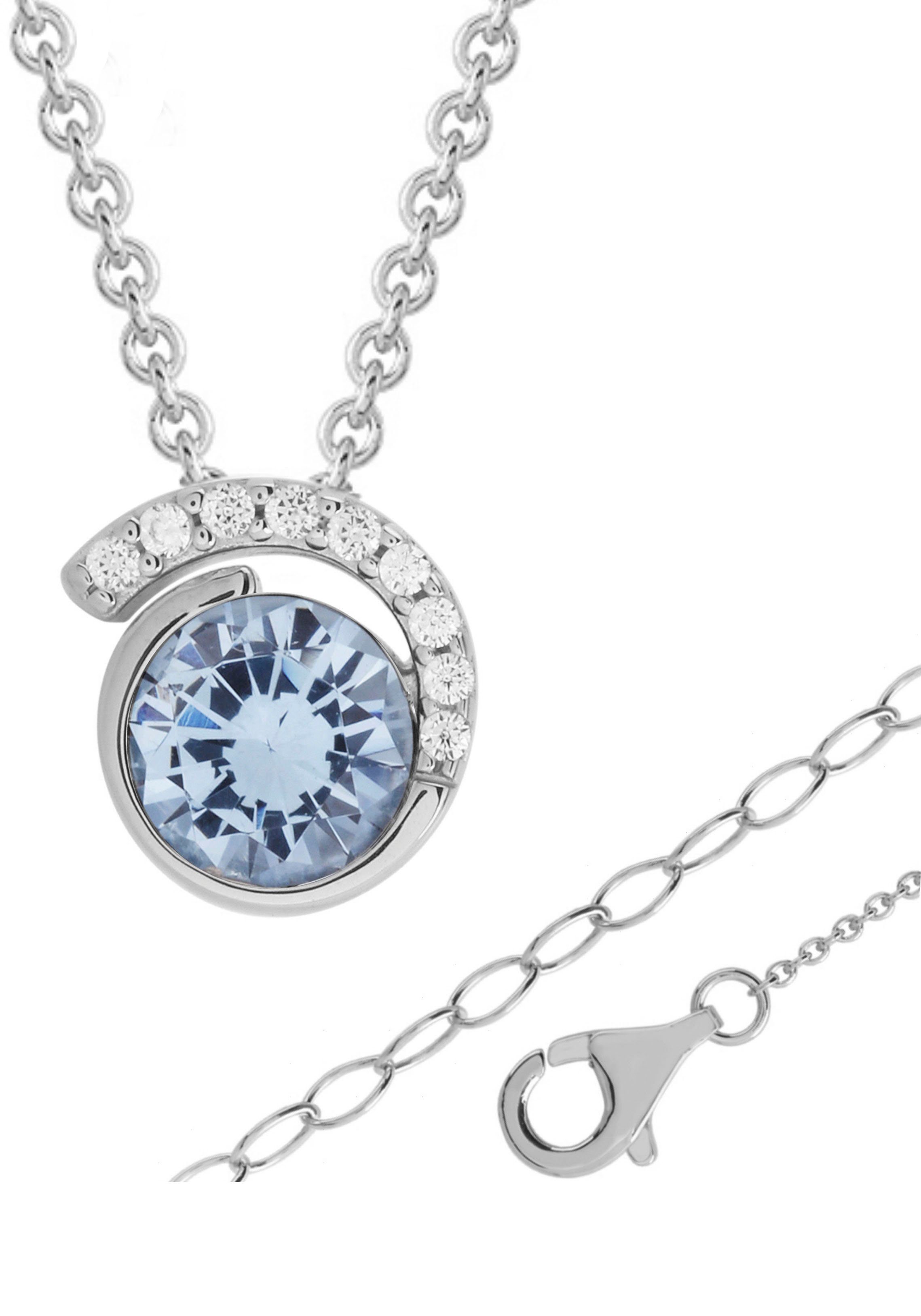 Firetti Kette mit Anhänger Schmuck Geschenk Silber 925 Halsschmuck Halskette Ankerkette Kreis, Made in Germany - mit Zirkonia (synth)