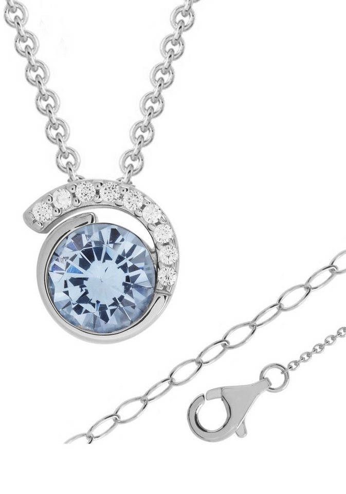 Firetti Kette mit Anhänger Schmuck Geschenk Silber 925 Halsschmuck  Halskette Ankerkette Kreis, zu Kleid, Shirt, Jeans, Sneaker! Anlass  Geburtstag Weihnachten, Echtschmuck Echtsilber Silberschmuck Silber 925 -  rhodiniert oder vergoldet