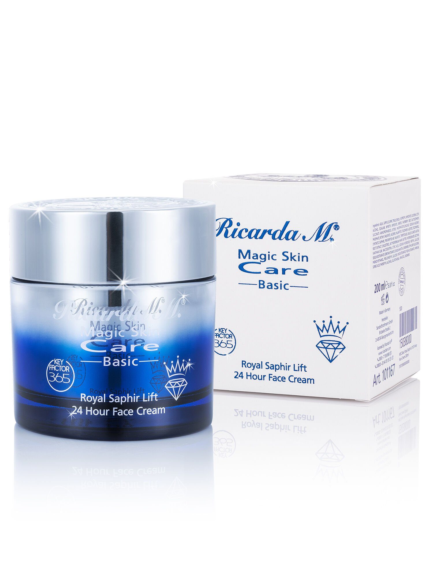 KeyFactor365 Lift 200ml, Hautverjüngung Saphir Anti-Aging-Creme M. Ricarda 24 Cream" Saphir, Royal Anti-Aging-Wirkstoff "MSC + Royal Hour mit Face