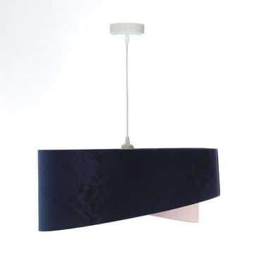 Licht-Erlebnisse Pendelleuchte MARLON, ohne Leuchtmittel, E27 D: 50 cm in Weiß Marineblau Rosa Gold Stoff Metall Modern MARLON