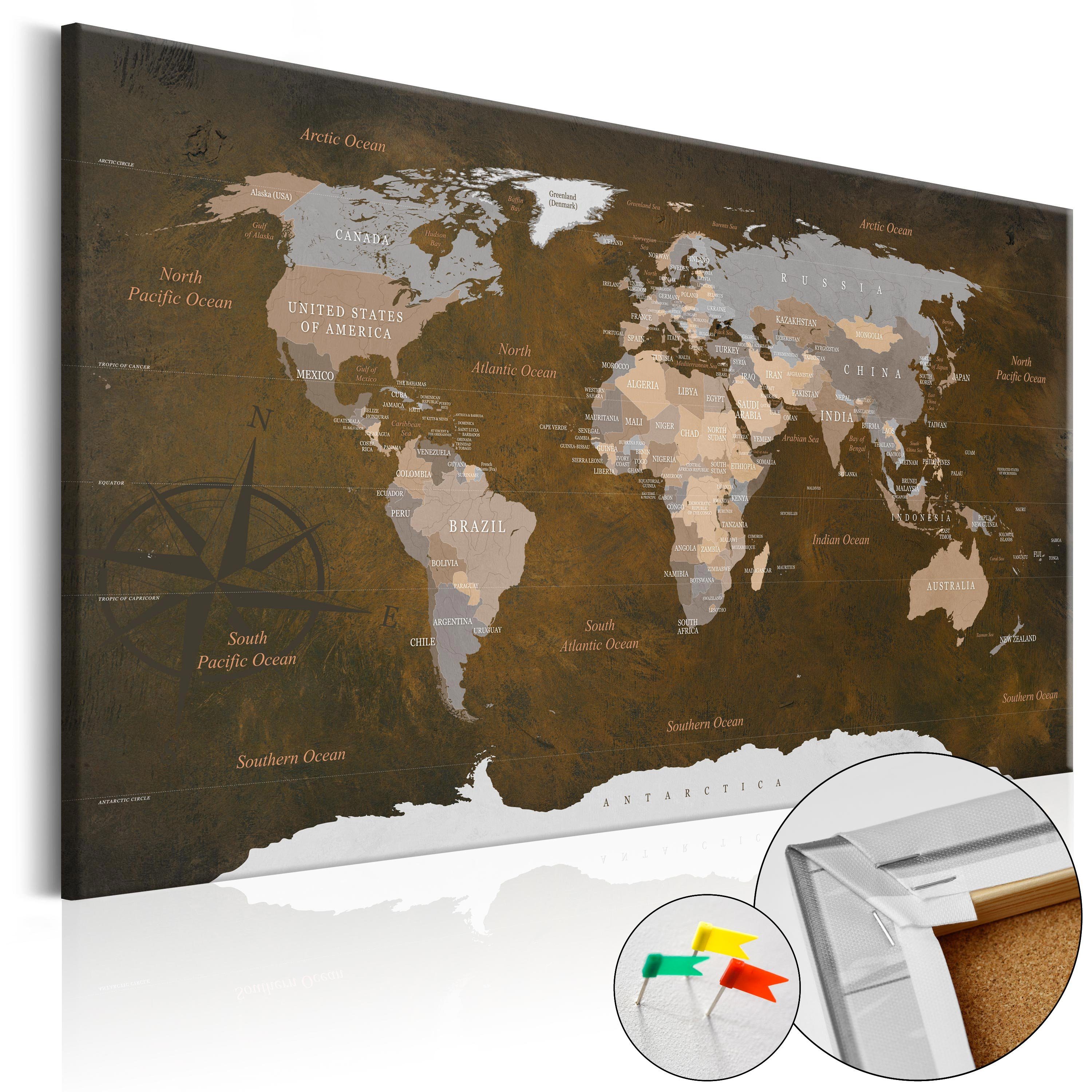 Artgeist Pinnwand Cinnamon Travels [Cork Map]