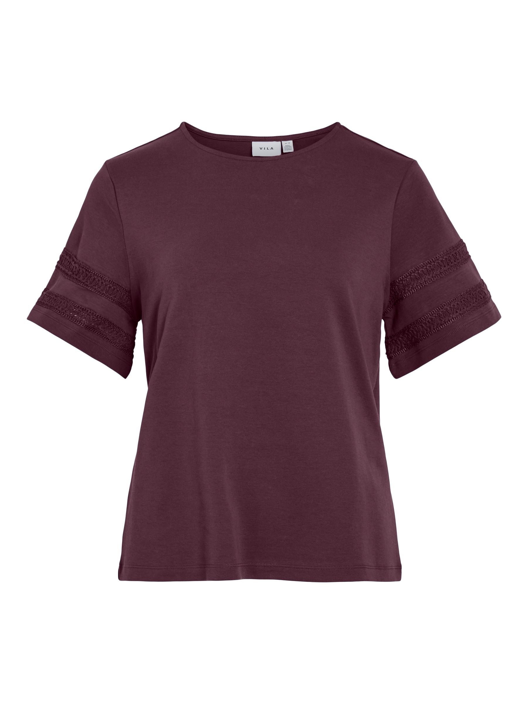 Vila T-Shirt Mit Spitzen-Details am Ärmel günstig online kaufen