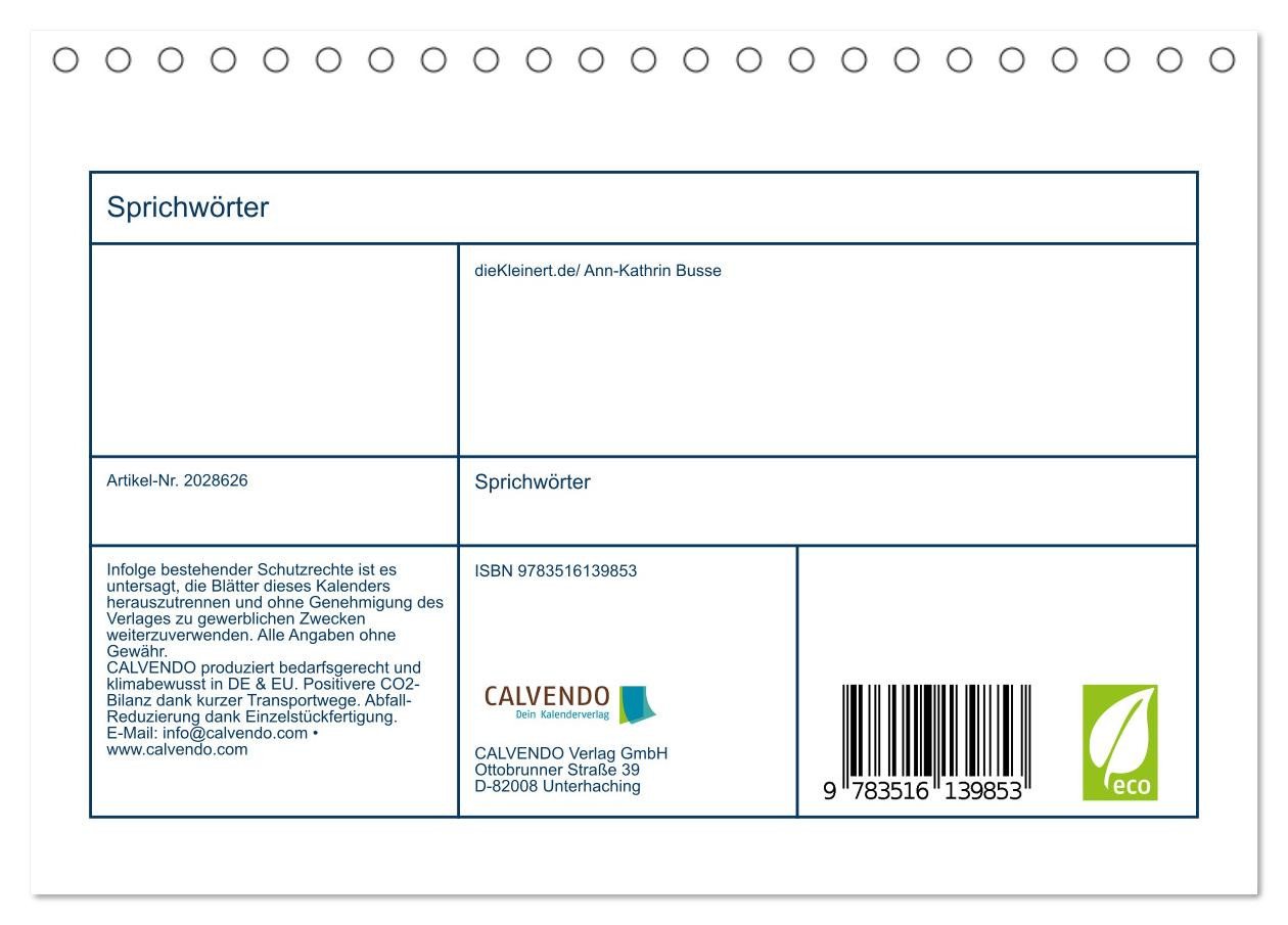 Thumbnail - CALVENDO Wandkalender Sprichwörter (Tischkalender 2026 DIN A5 quer), CALVENDO Monatskalender