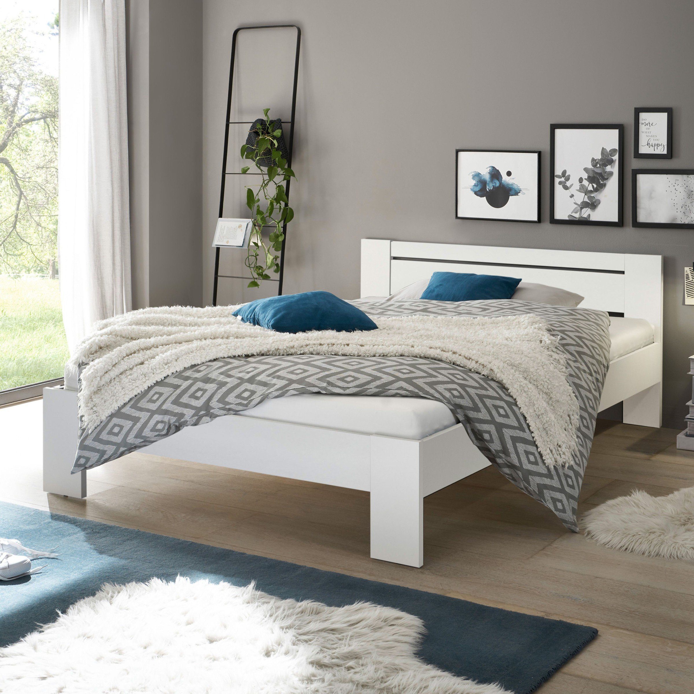 Pol-Power Bett in Weiß. Abmessungen (BxHxT) 145x71x204 cm