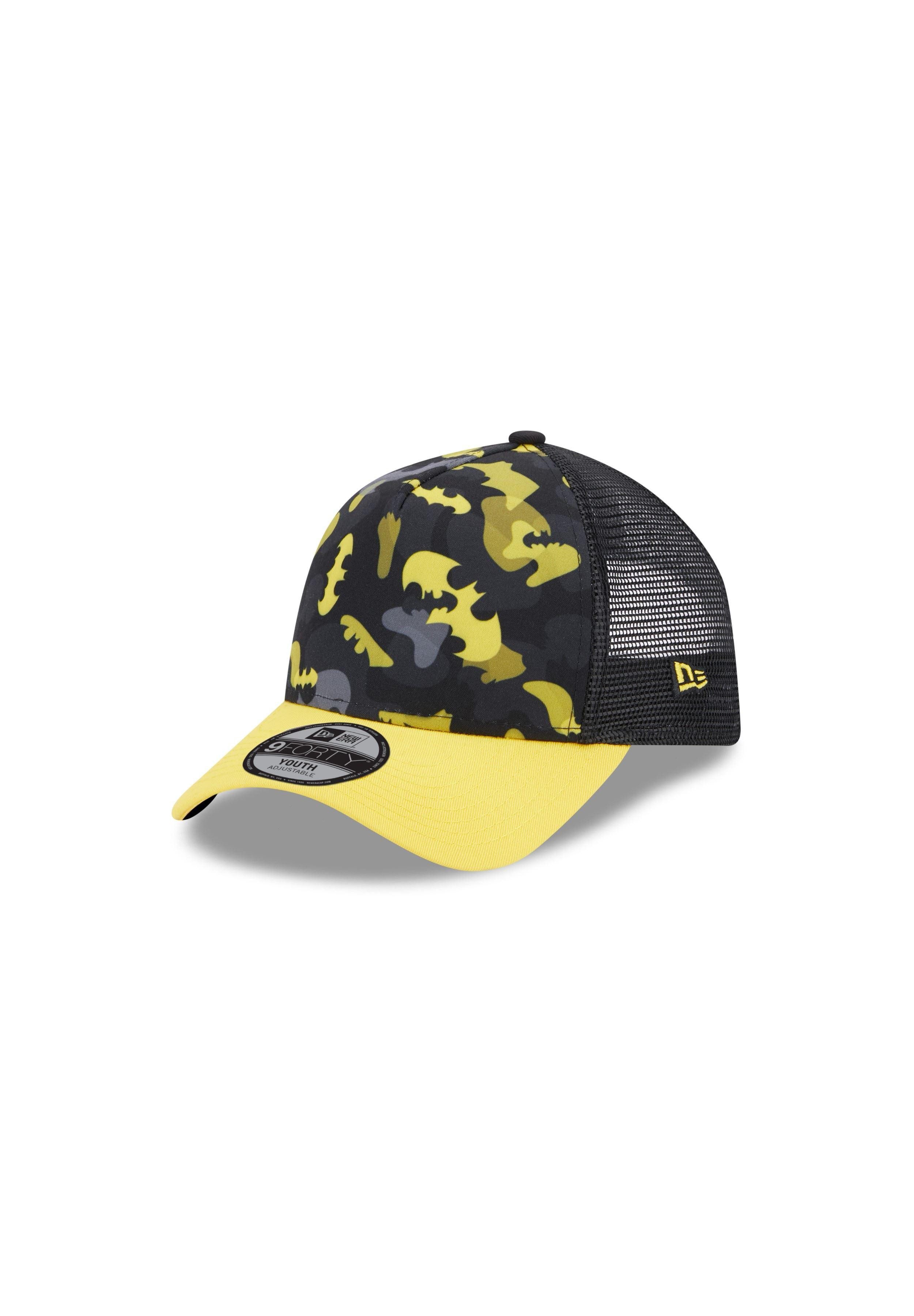 Baseball Cap Batman DC Print Black Yellow A-Frame Adjustable Kids Trucker Cap New E