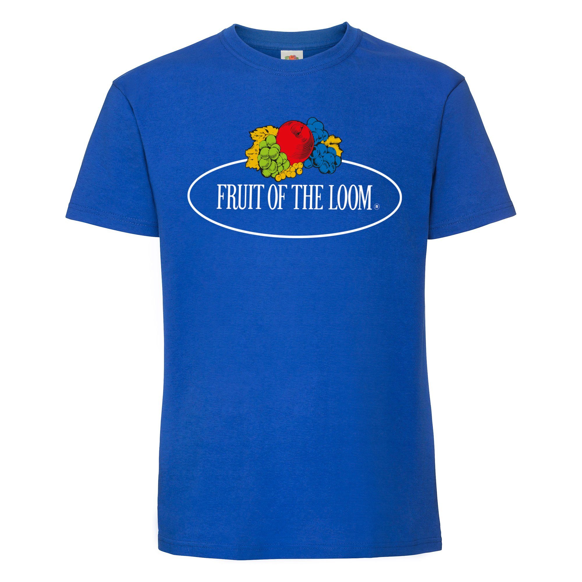 Fruit of the Loom Rundhalsshirt Ringspun Premium T-Shirt royal - Vintage-Logo groß