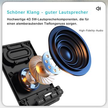 HOUROC Bluetooth-Lautsprecher mit Mobiltelefonhalterung, Bluetooth-Lautsprecher (HD-Surround-Sound Geeignet für zu Hause und draußen)