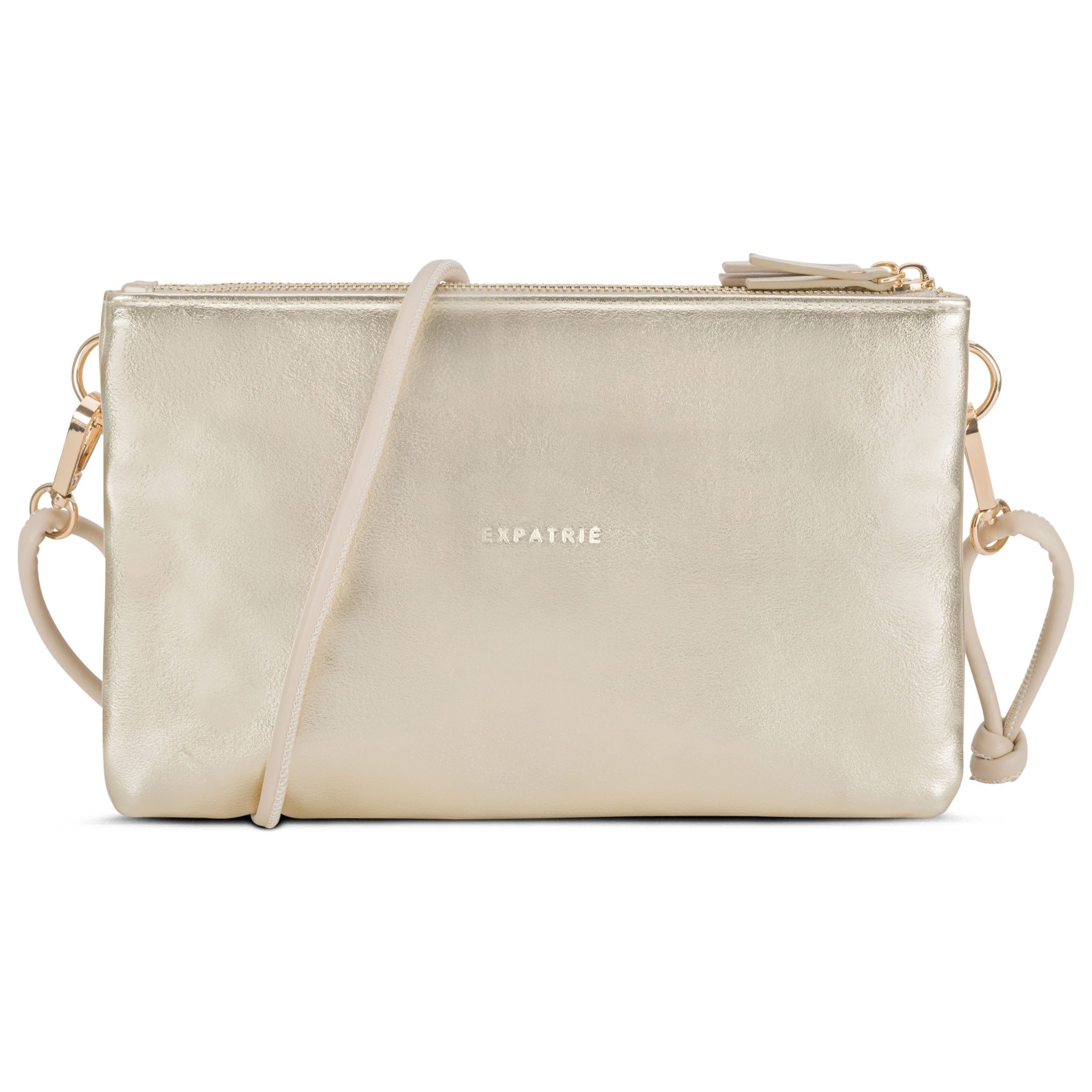 Expatrié Umhängetasche Emilie Tasche Damen, Zweifarbige 2-in-1 Umhängetasche und Clutch