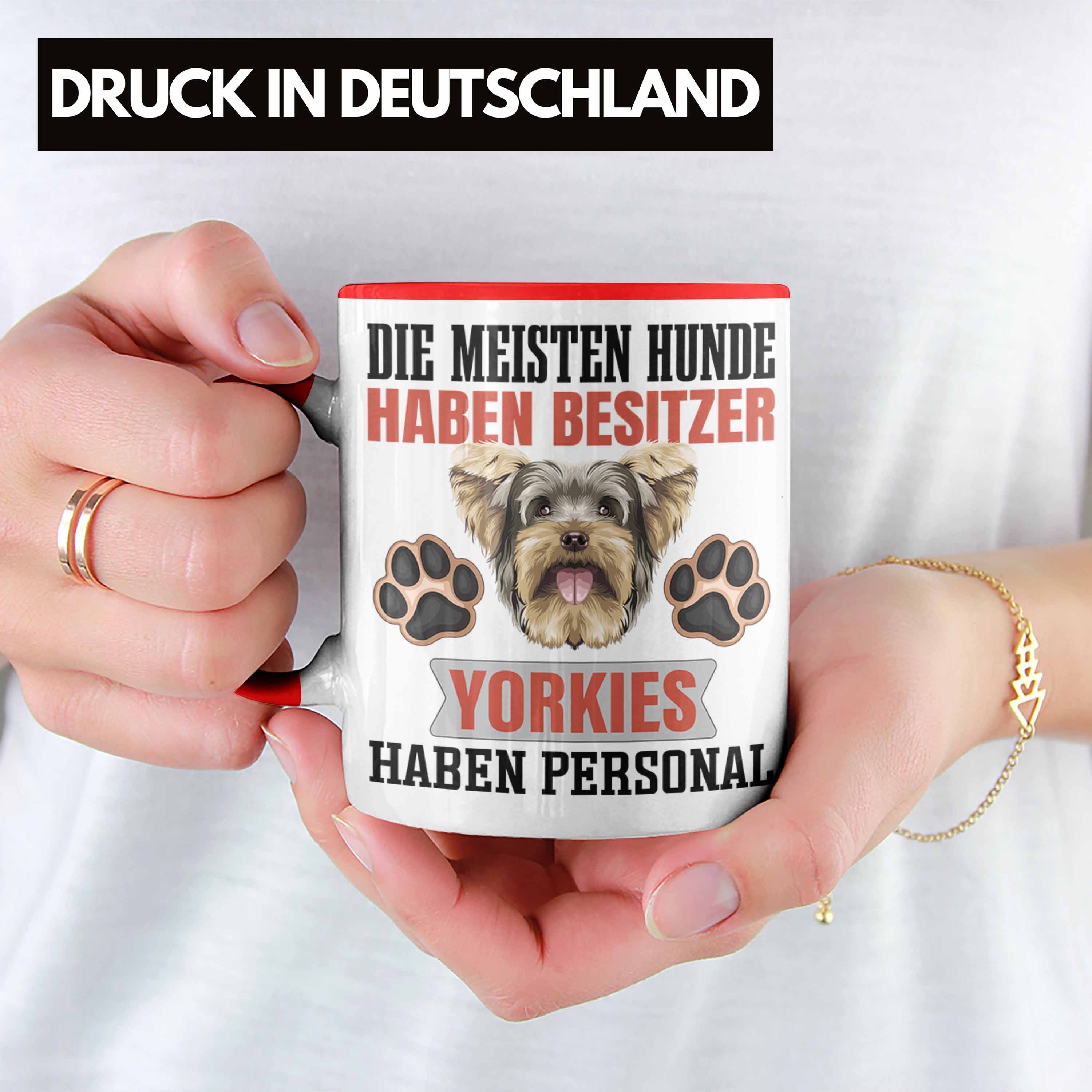 Tasse Besitzerin Geschenk Geschenkidee Rot Yorkie Spruch Tasse Besitzer Trendation Lustiger