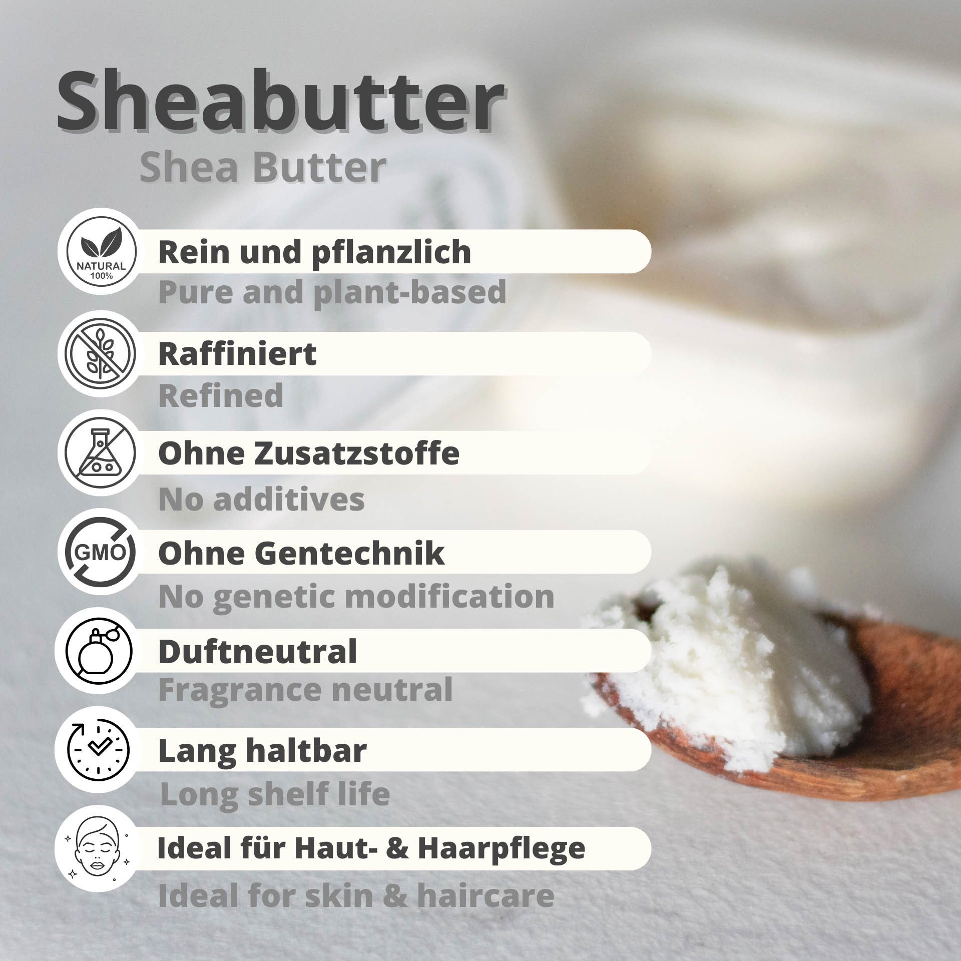DistrEbution Hautcreme Sheabutter Raffiniert Vegan Natürliche Kosmetik