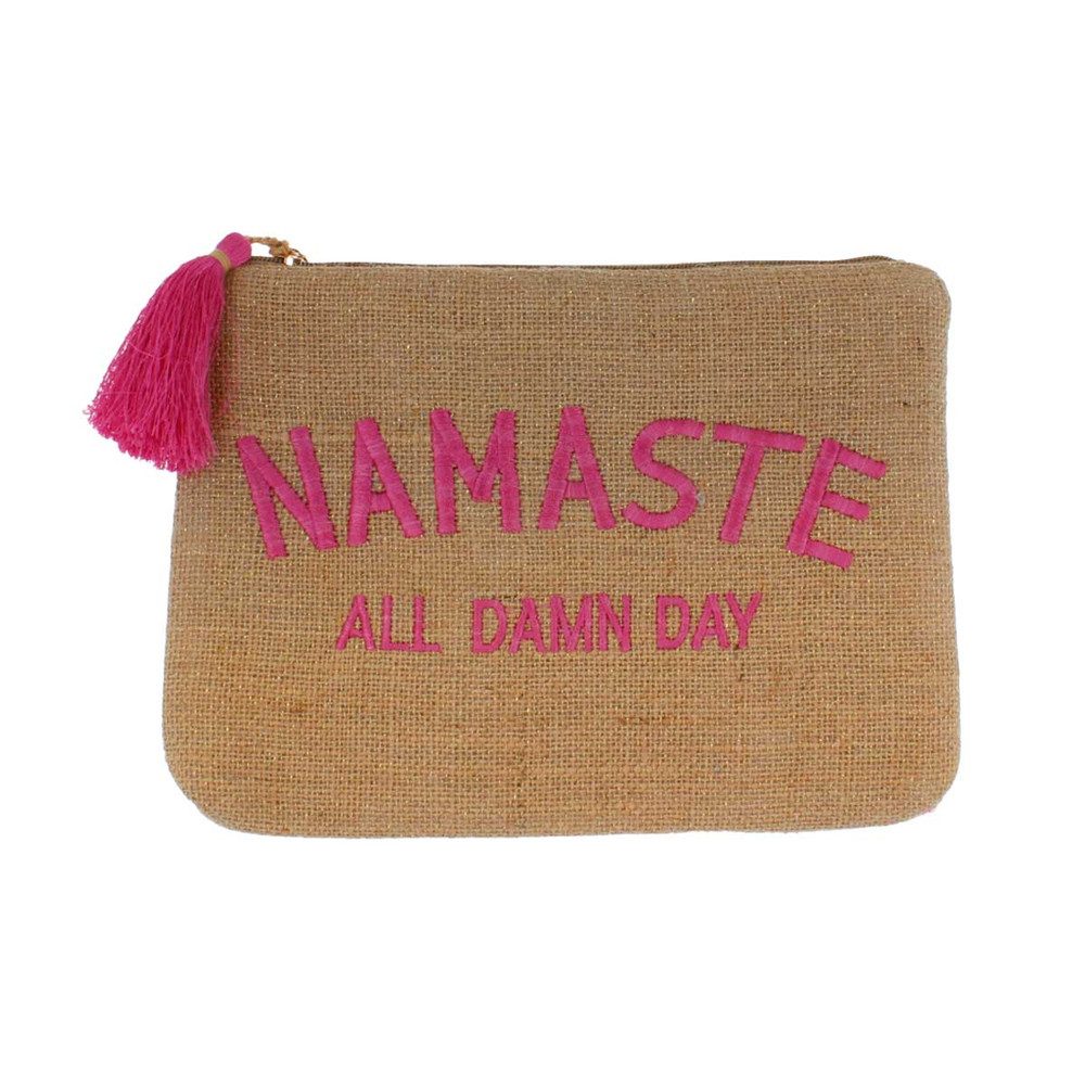 Schminkkopf Kosmetiktasche - Namaste - pink - ca. 26 x 19 cm
