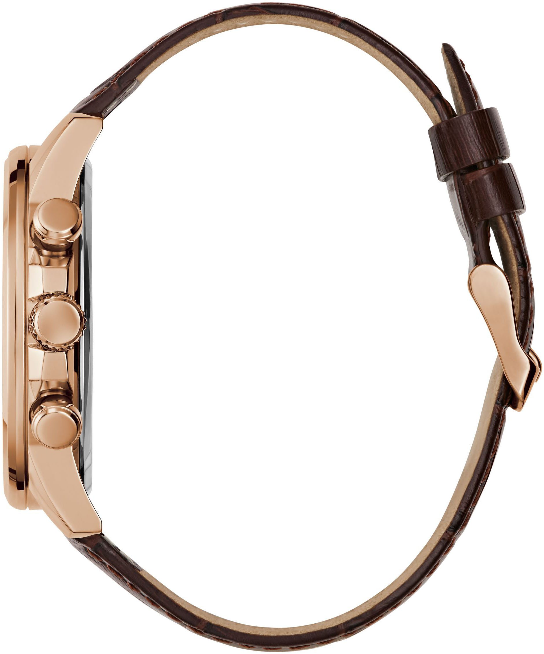 Guess Multifunktionsuhr WALKER GW0901G3, Quarzuhr, Armbanduhr, Herrenuhr, Datum, Wochentag, Lederarmband
