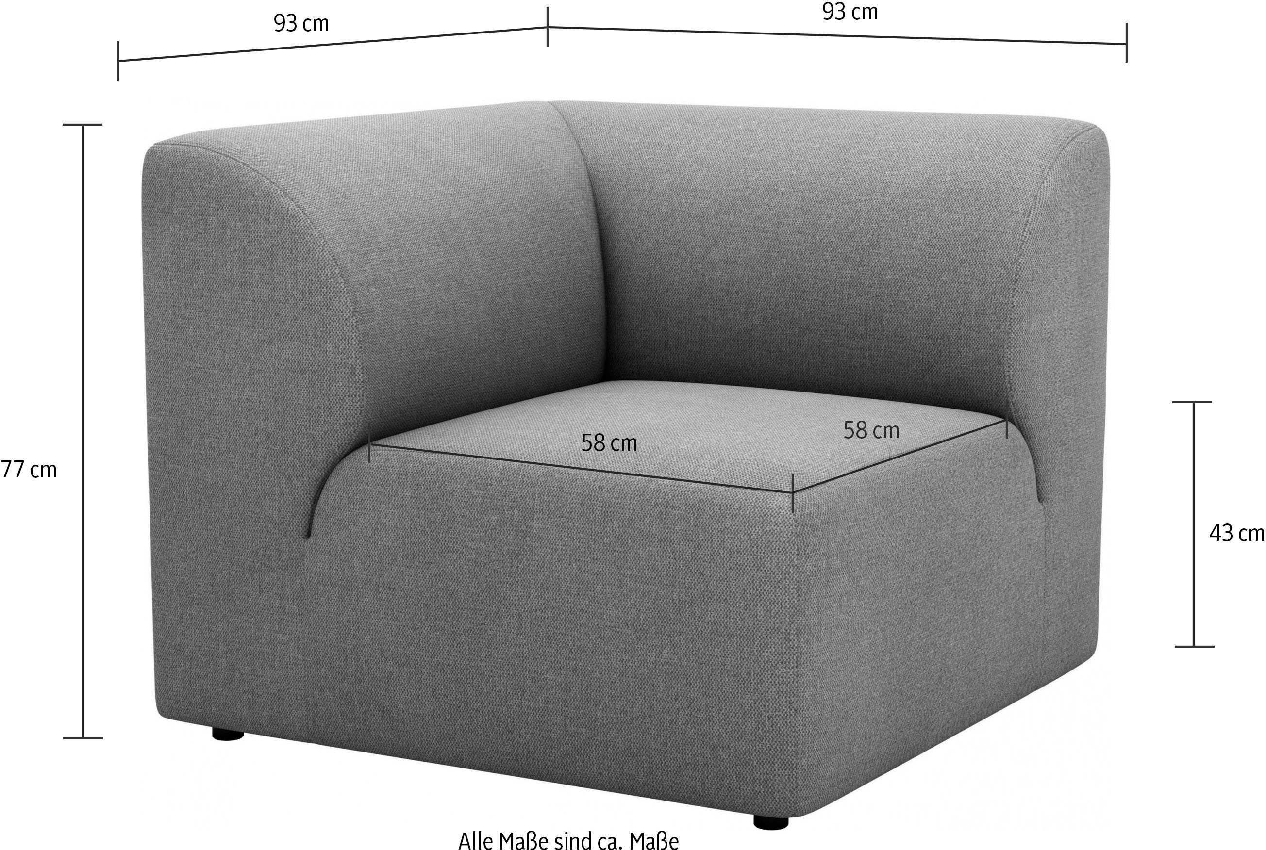 modulares Sofa, trendigen Gercke Lena by Sofa-Eckelement in LeGer Komfortschaum-Polsterung Farben, Home Floria, mit