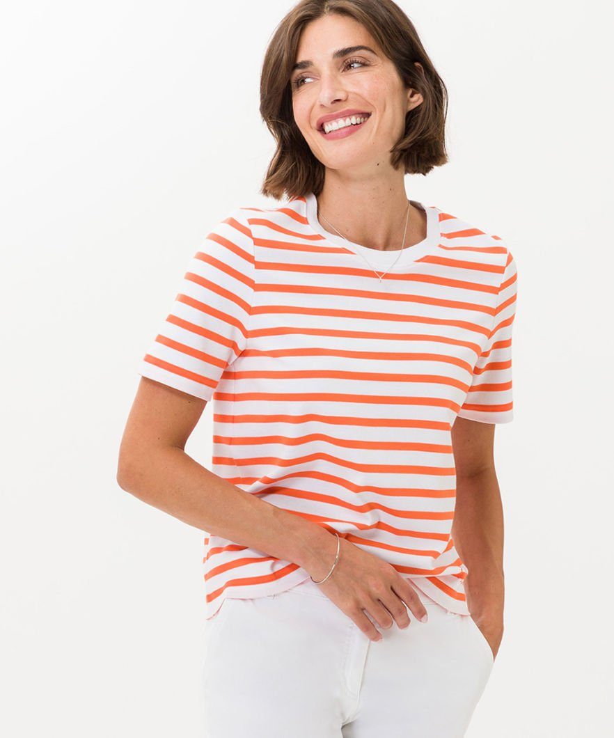 CIRA, Brax Lässiges Kurzarmshirt sportiver Shirt mit Streifenoptik Style