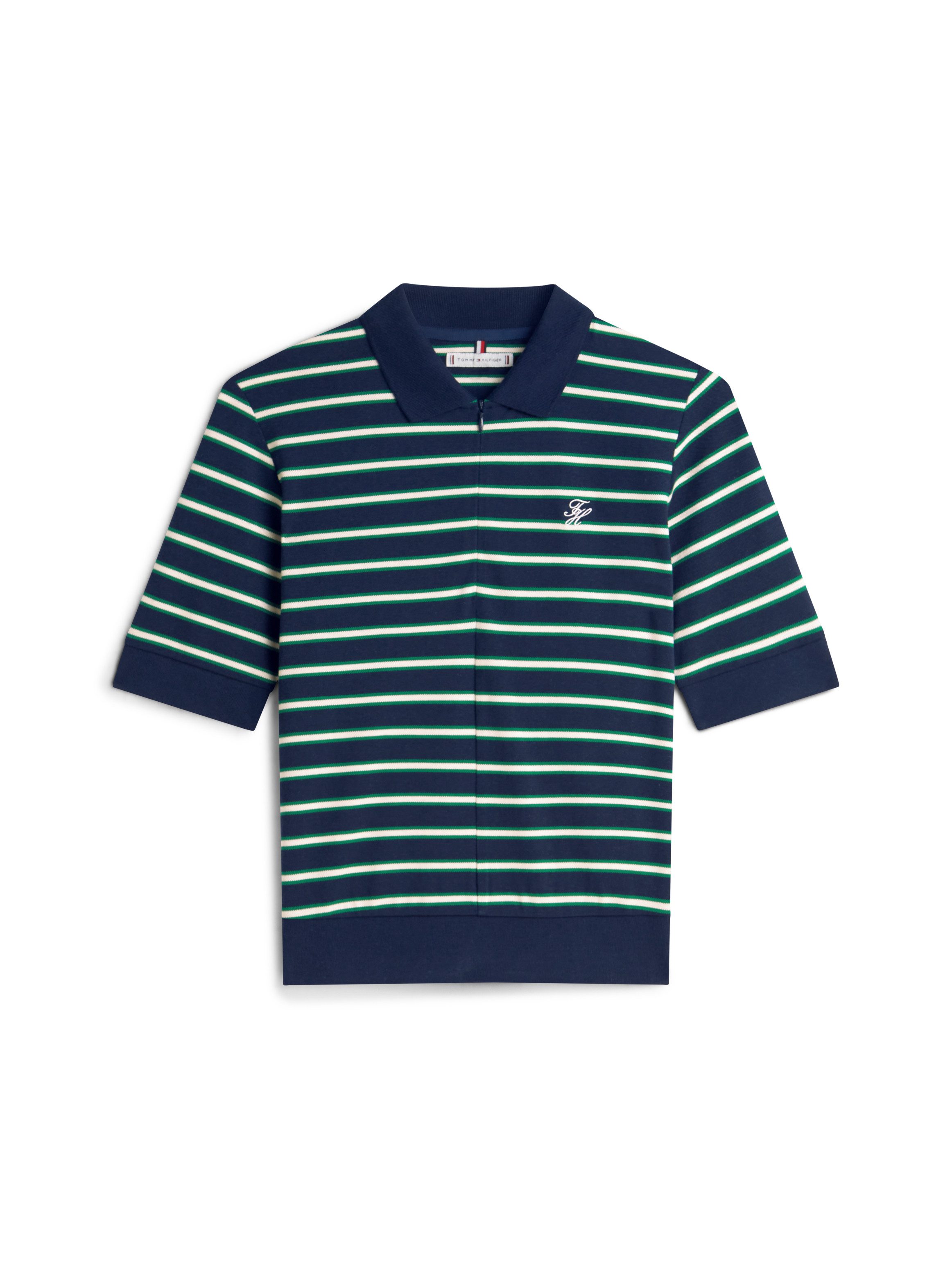 Poloshirt TH SCRIPT LYOCELL ZIP SS POLO