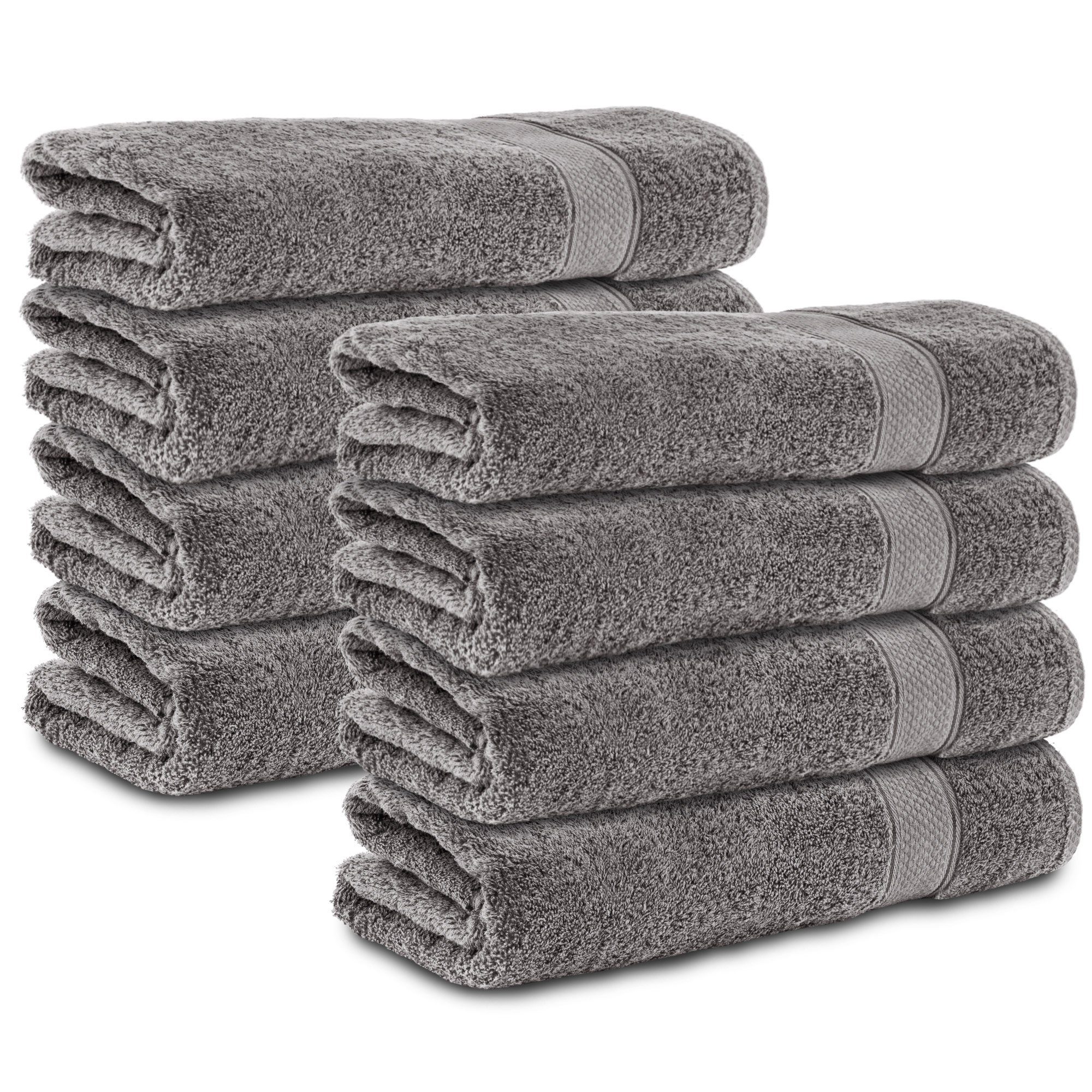 KOMFORTEC Handtücher 100% Baumwolle, 470 g/m² Frottee (8-St), Badetücher 50x100 cm Set, Weich mehr