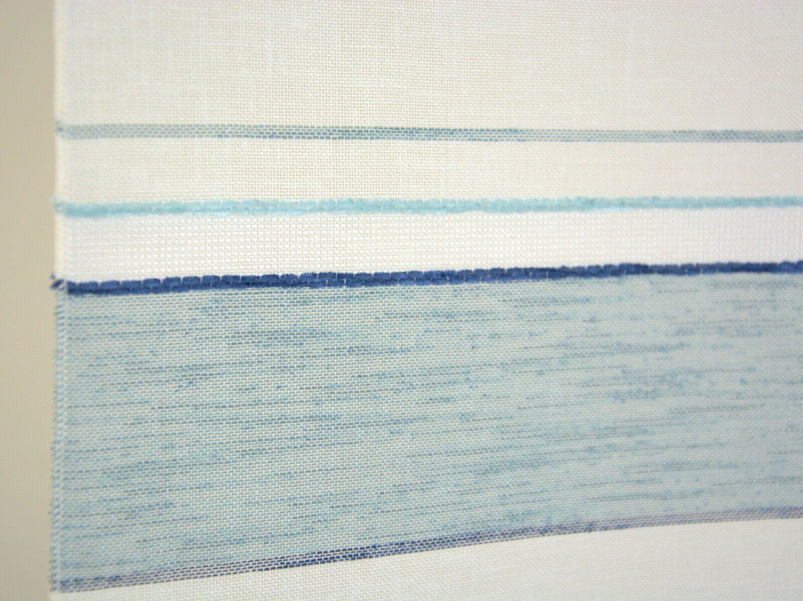 Webstreifen, halbtransparent Scheibengardine Mini Leinen, Set, blau Stangendurchzug St), 4058-01, Clever-Kauf-24, Design (3 Flächenvorhang