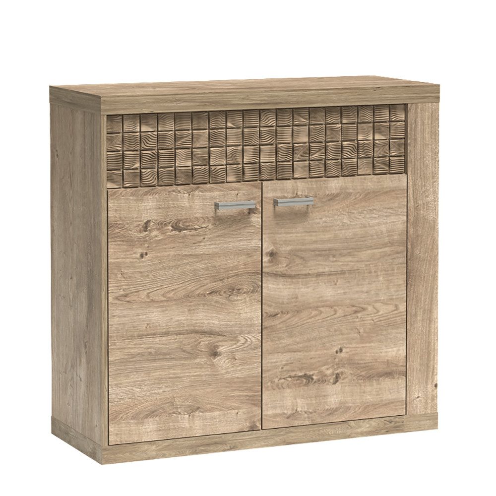 Lomadox Kommode NUSCO-161, Eiche Nb., Kommode, Sideboard, Vitrine, 102 cm breit