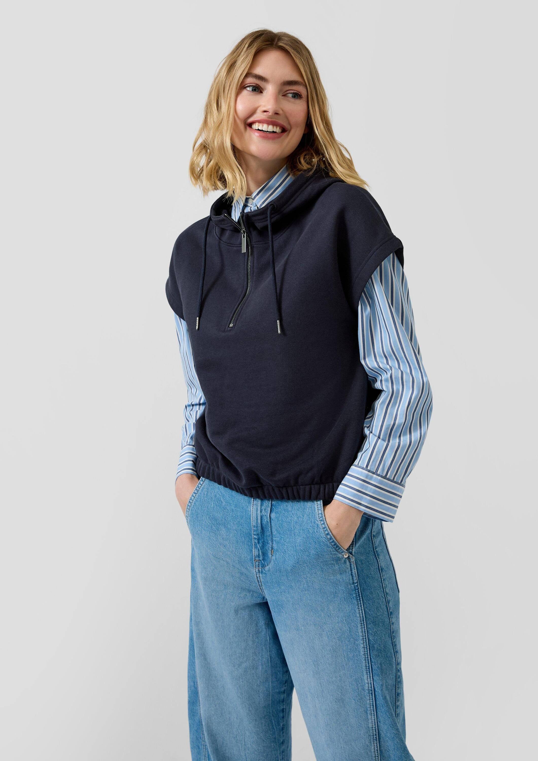 s.Oliver Sweatshirt Sweatshirt Ärmelloses Sweatshirt mit Kapuze und Relaxed günstig online kaufen