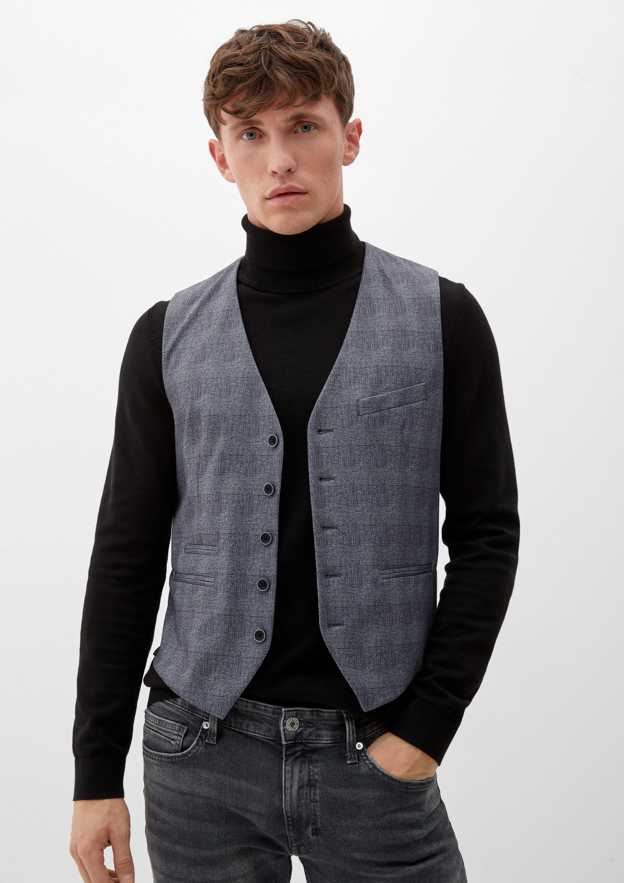s.Oliver Jackenblazer Indoor-Weste S.ONICE Weste aus Interlockjersey