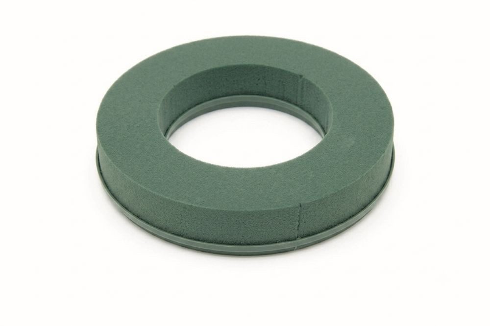 mosy Bastelfilz Steckmasse-Ring, 20 cm, Kranz, Steckschwamm, Steckschaum, Steckmoos, rund, Blumen-Gesteck, klein, Adventskranz