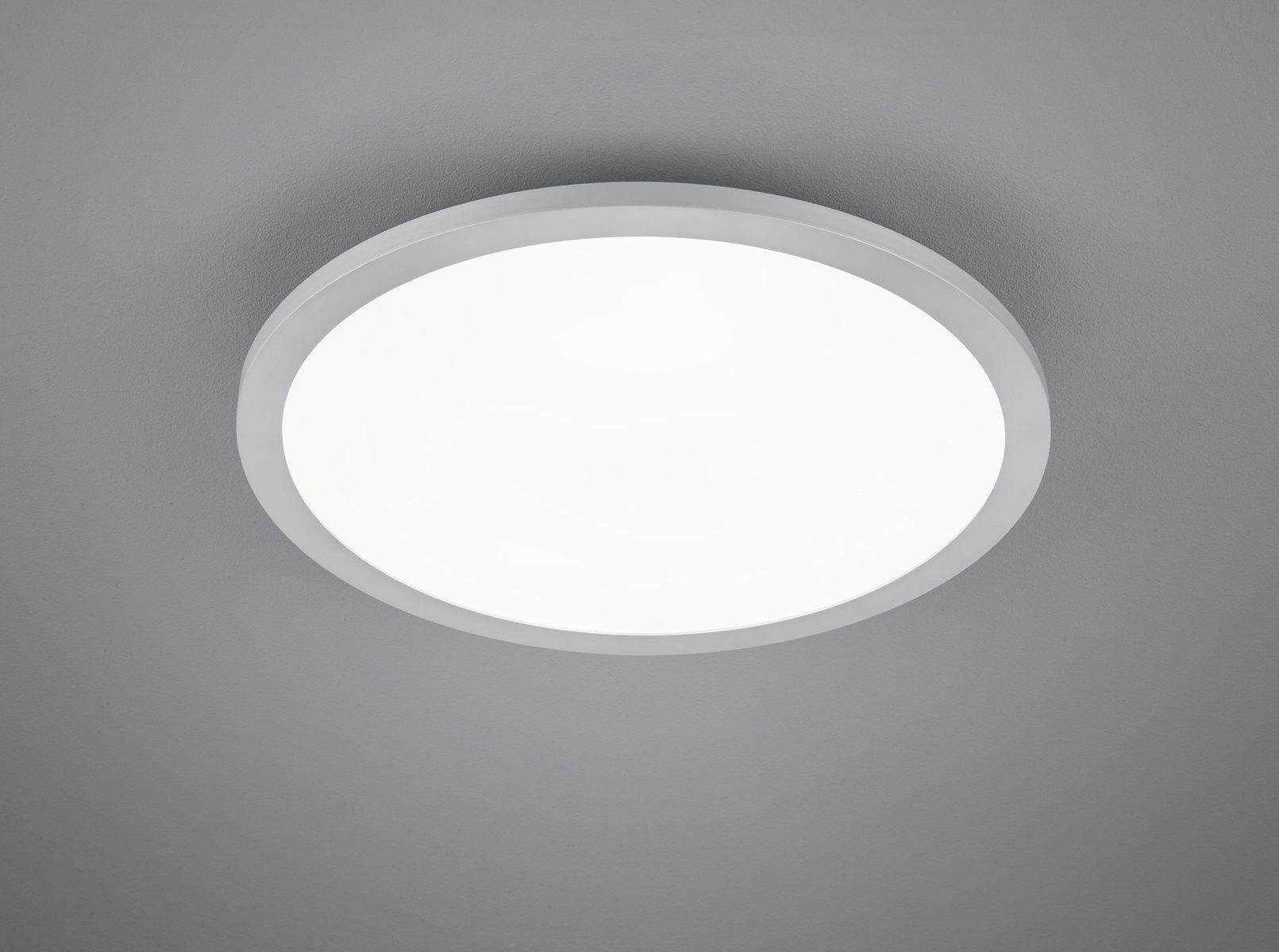 Reality Leuchten Deckenleuchte Reality Leuchten Deckenleuchte TIBERIUS DH 40x5 cm grau Deckenlampe, Neutralweiß