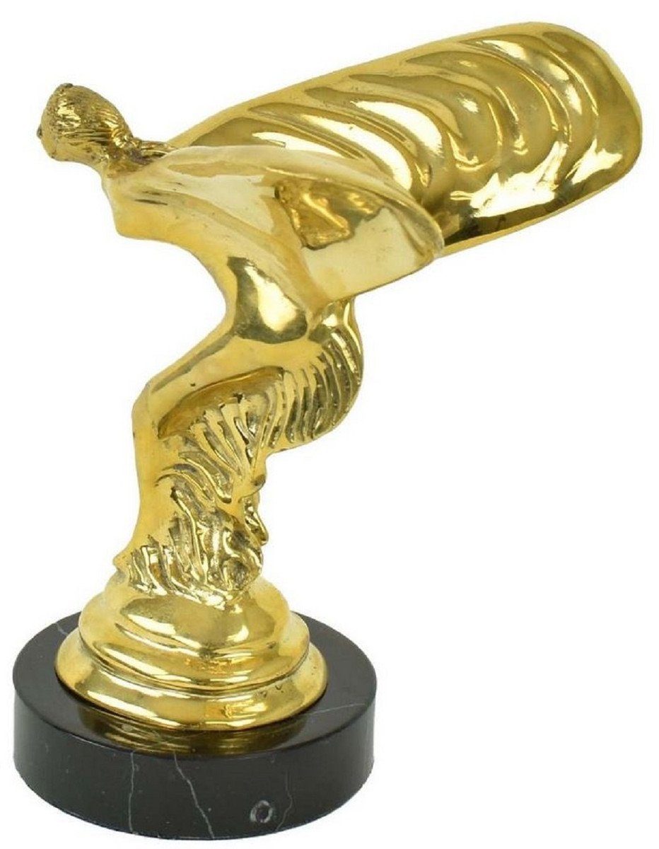 mit H. Schwarz Luxus Frau Gold 15 Edle Skulptur Marmorsockel Bronzefigur Luxus cm Casa 15 mit / Spirit 21 Dekofigur Ecstasy - Deko x of x Padrino - Bronze Accessoires Flügeln