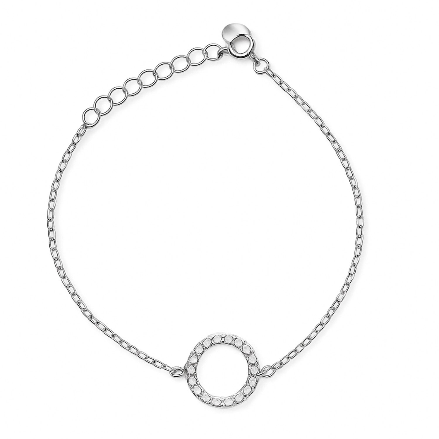 Impala Silberarmband Tyra mit Zirkonia-Kreis, 16+3 cm