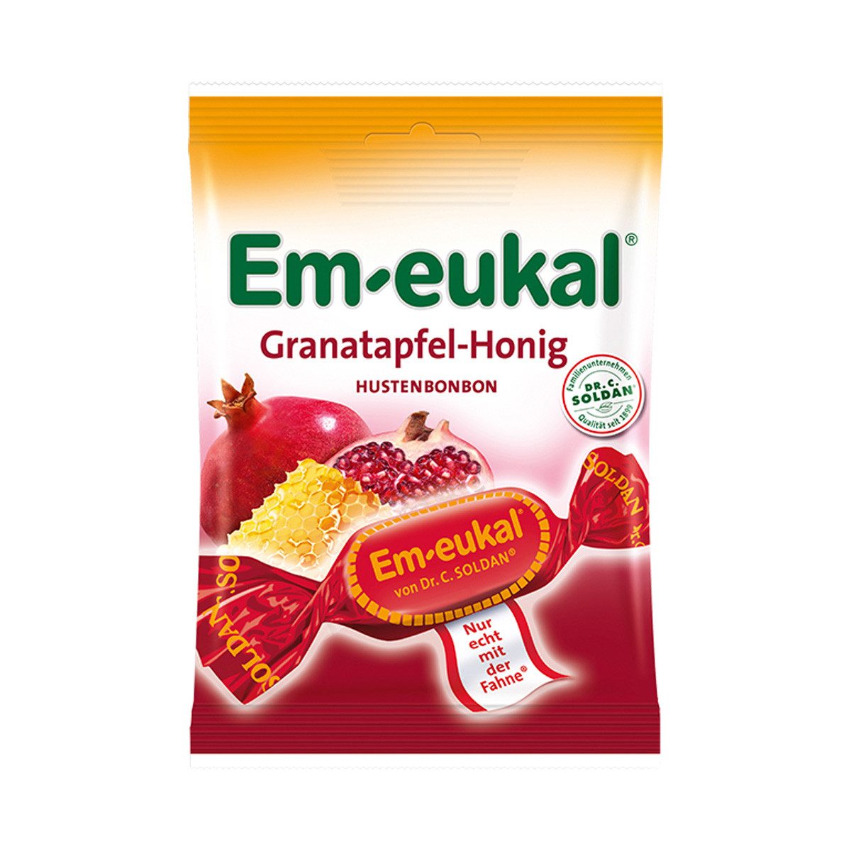 Em-eukal Süßigkeit, Em eukal Granatapfel Honig Hustenbonbons erfrischend und süß 75g