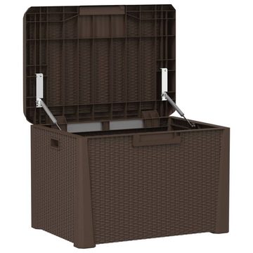 vidaXL Auflagenbox Gartentruhe mit Sitzkissen Braun 125 L Kunststoff Polypropylen Abschli