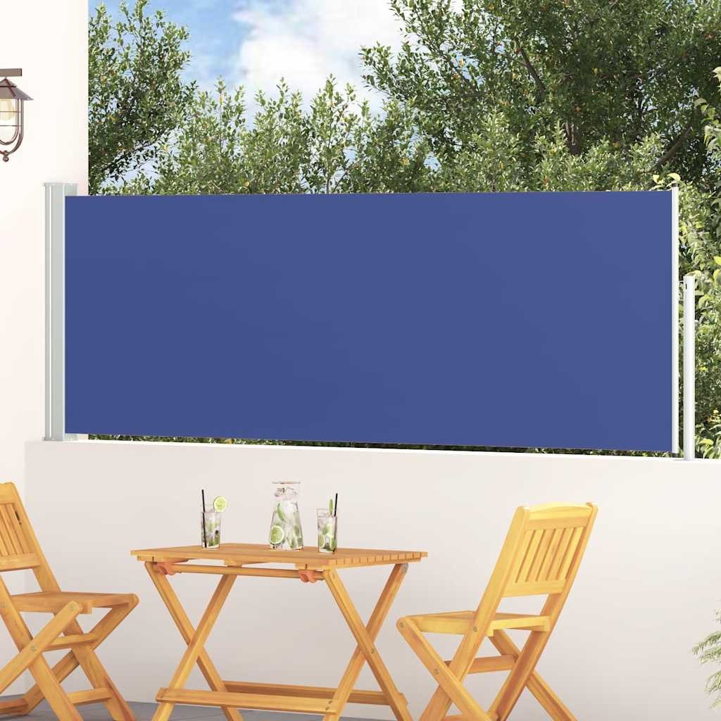 Markise Seitenmarkise Balkon Sichtschutz 100 cm x 0-300 cm Blau Grau