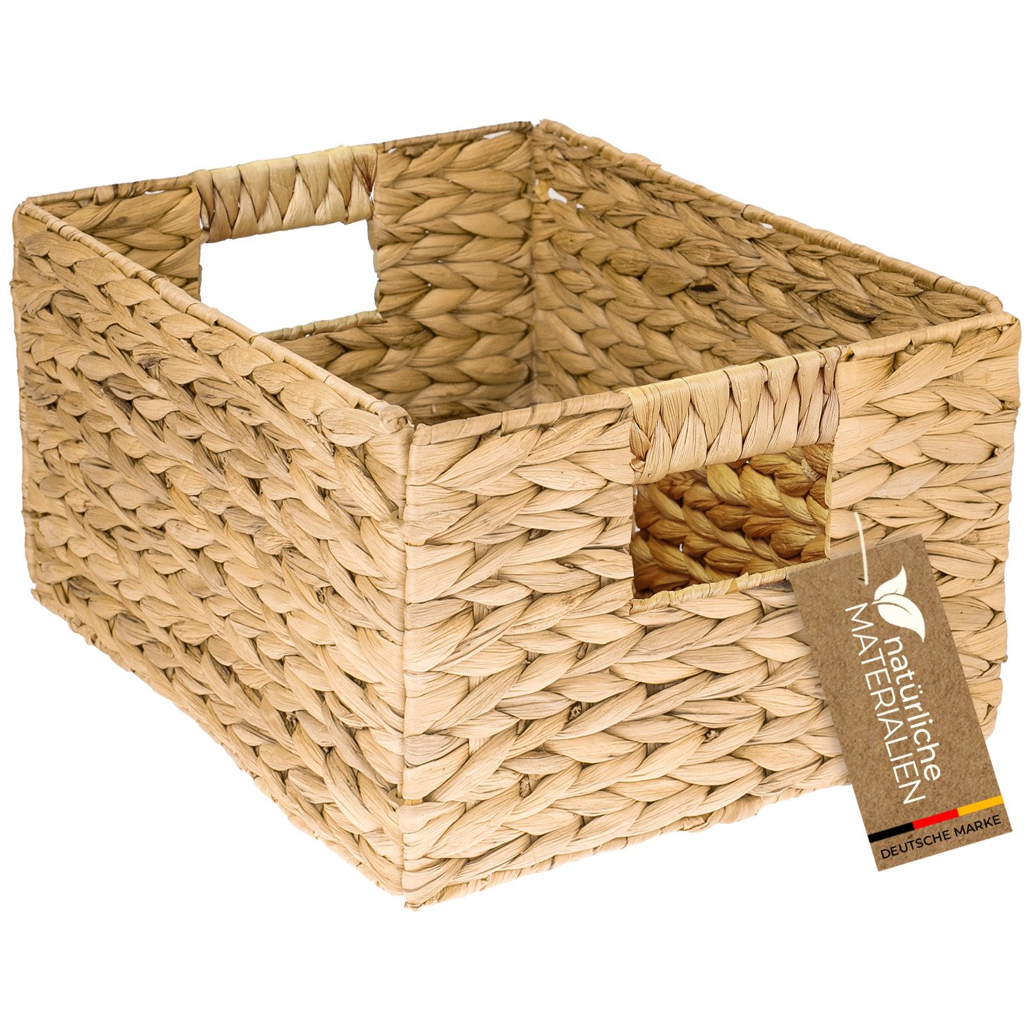 HMF Aufbewahrungskorb faltbarer Korb geflochten aus Wasserhyazinthe Seegras (1 St), handgefertigter Flechtkorb, 36 x 28 x 20 cm. Reduzierter Preis € 16,99. Unverbindliche Preisempfehlung € 32,99