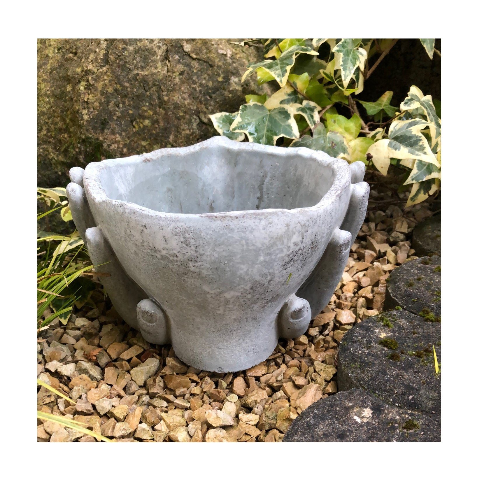 Radami Gartenfigur Pflanztopf Kopf Hand Blumentopf günstig online kaufen