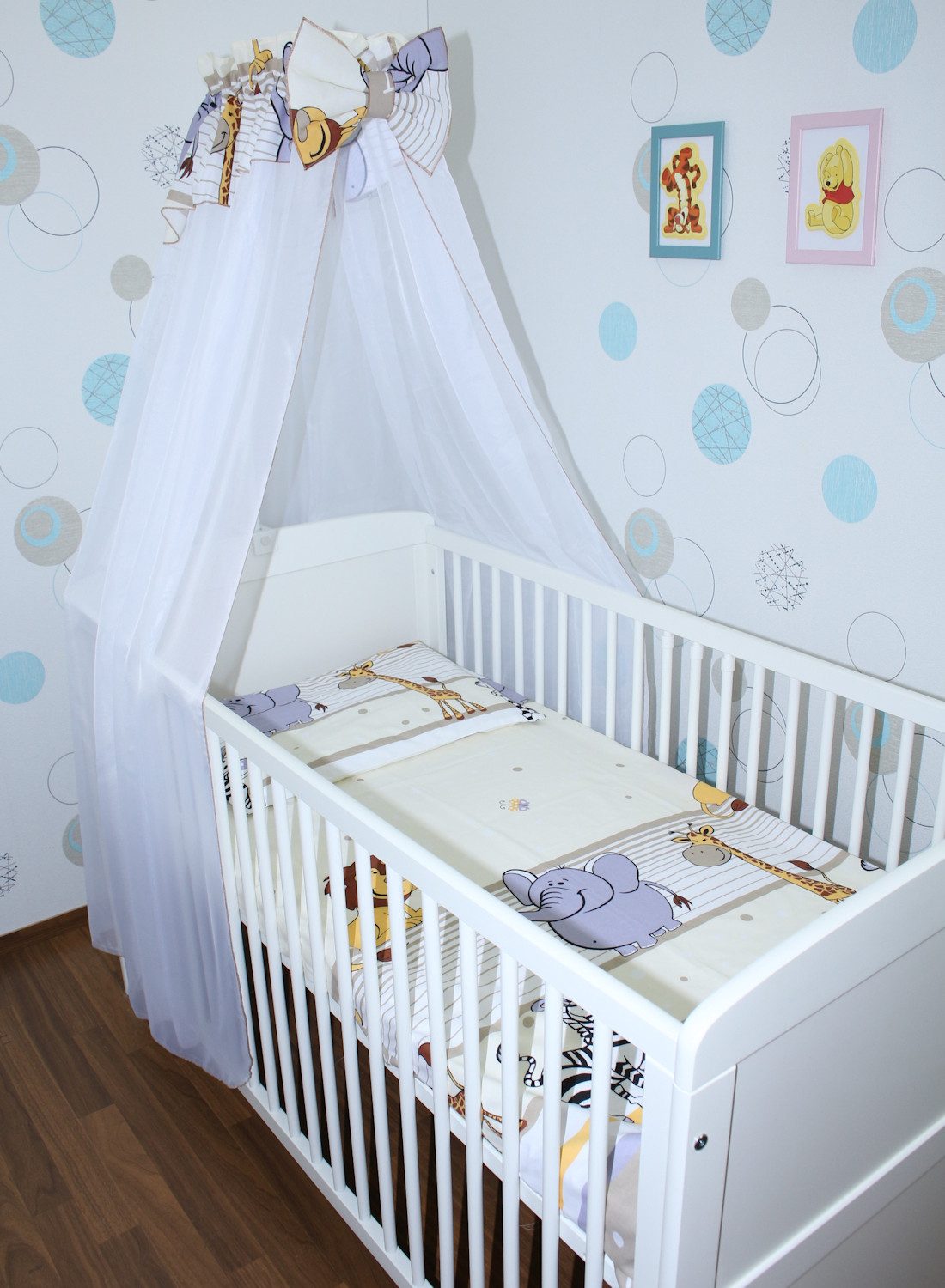 Babybettwäsche Bettset mit Bettwäsche Vollstoff Chiffon Baby Kinder