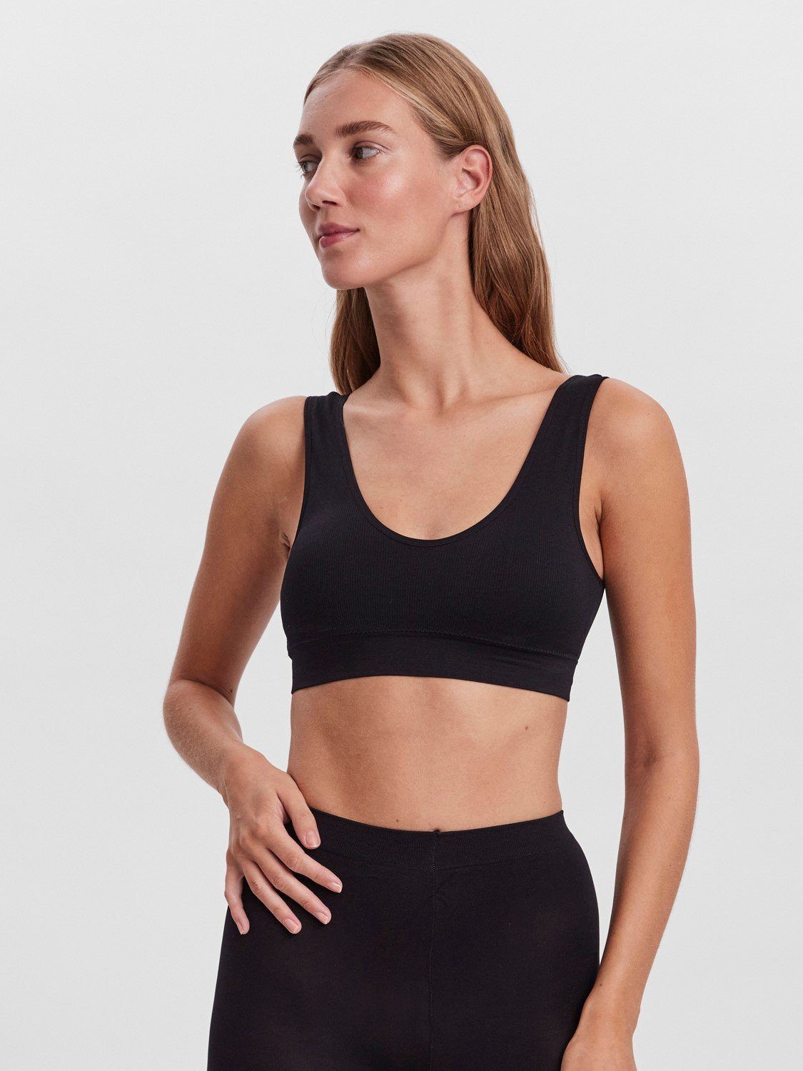 Vero Moda Bustier Bustier Ripp BH 2-er Pack Soft Cups ohne Bügel VMAGNES (Set, 2-tlg) VMAGNES TOP 2-PACK NOOS