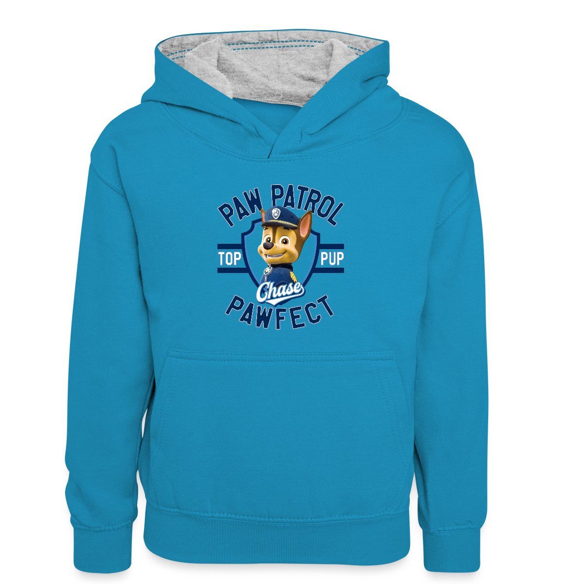 Spreadshirt Hoodie Paw Patrol Chase Pawfect Kinder Kontrast-Hoodie (1-tlg)