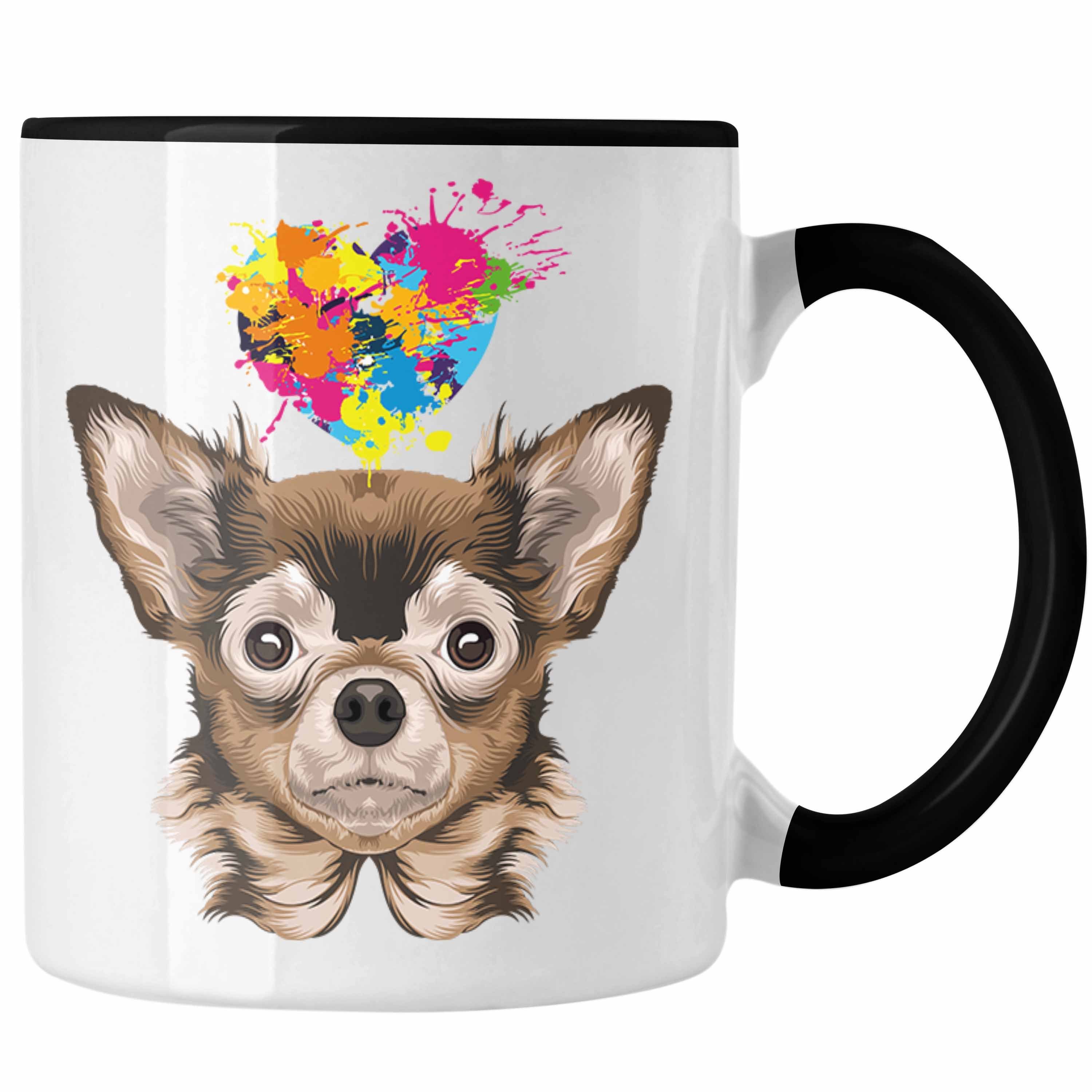 Trendation Tasse Chihuhahua Mama Besitzer Tasse Kaffee-Becher Geschenkidee Frauchen Her Schwarz