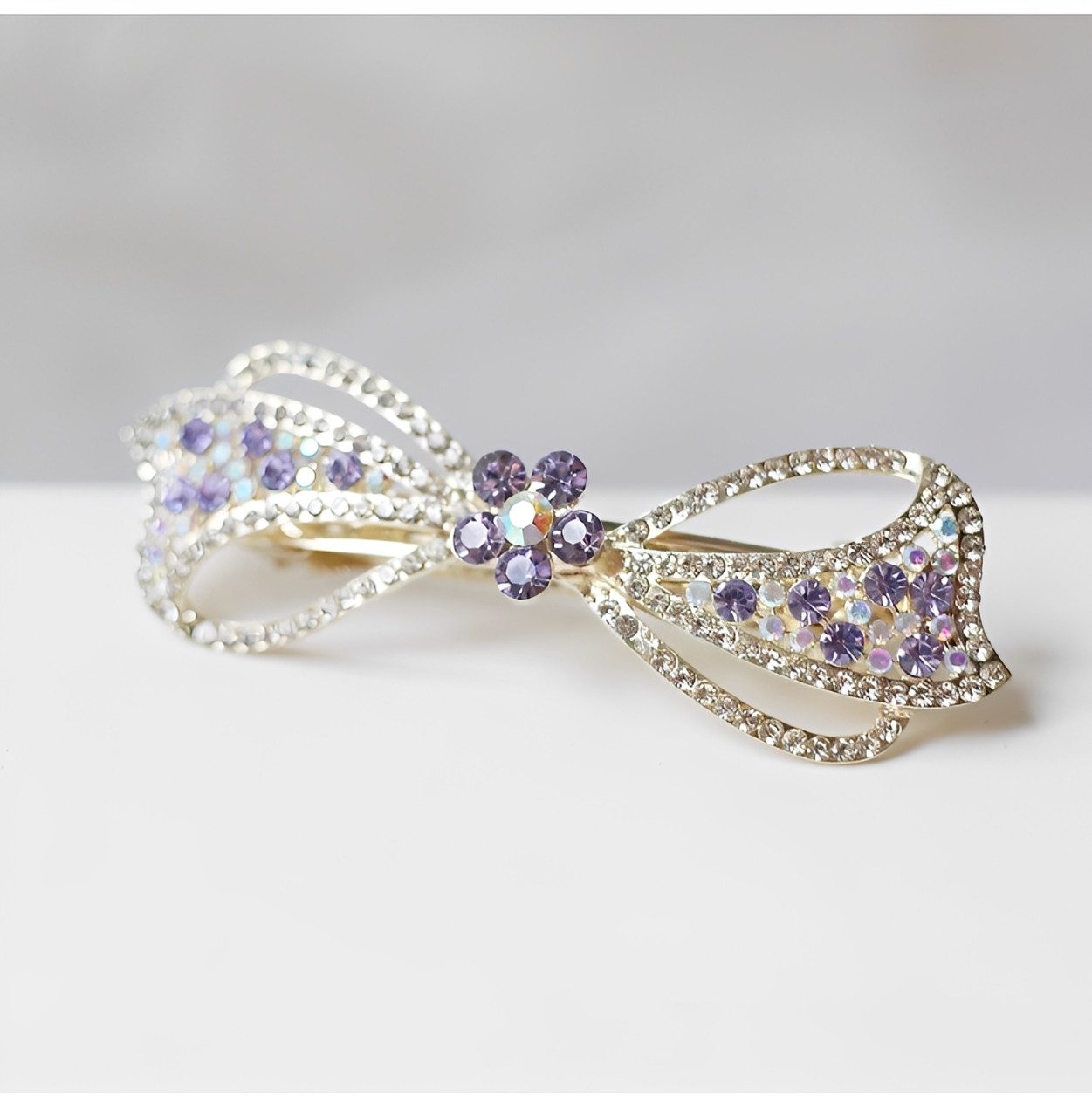 The Beauty House Haarspange Luxus Haarklammer Schleife mit Strass Kristallen Haarkamm Прикраси для волосся, Haarclip für Damen, Braut, Hochzeit, Party & festliche Anlässe
